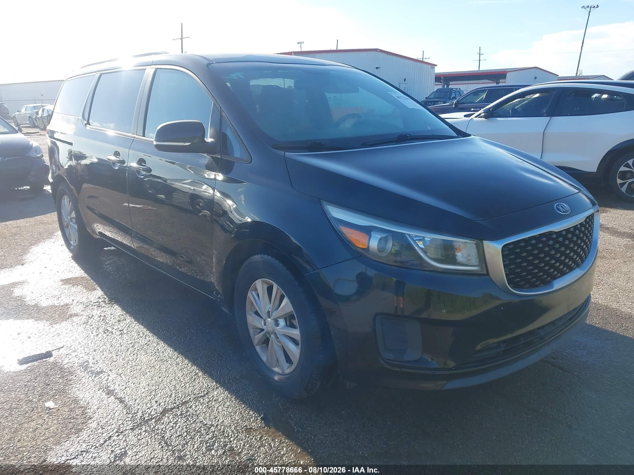 2015 Kia Sedona Lx Black vin: KNDMB5C18F6020676