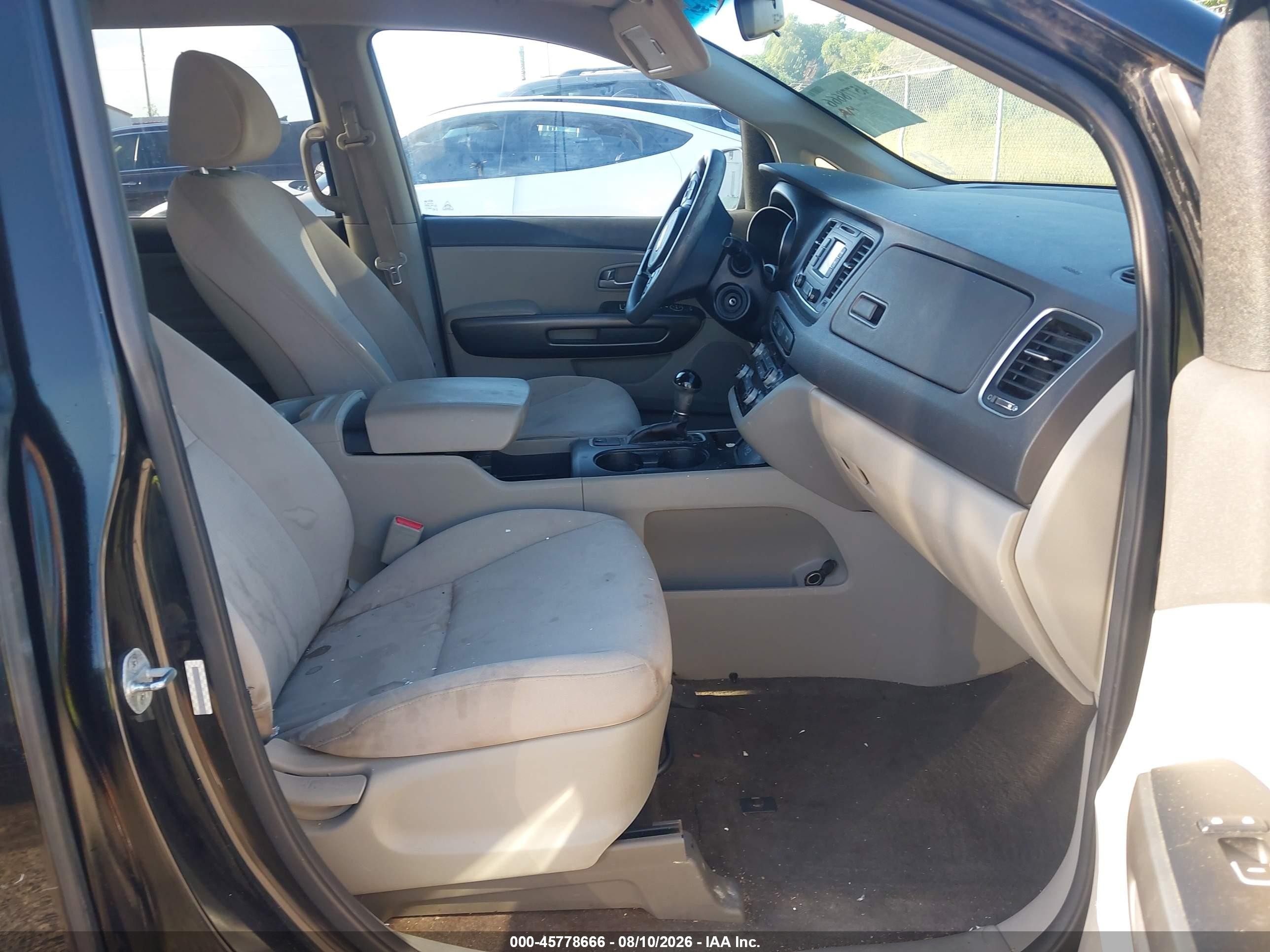 2015 Kia Sedona Lx Black vin: KNDMB5C18F6020676