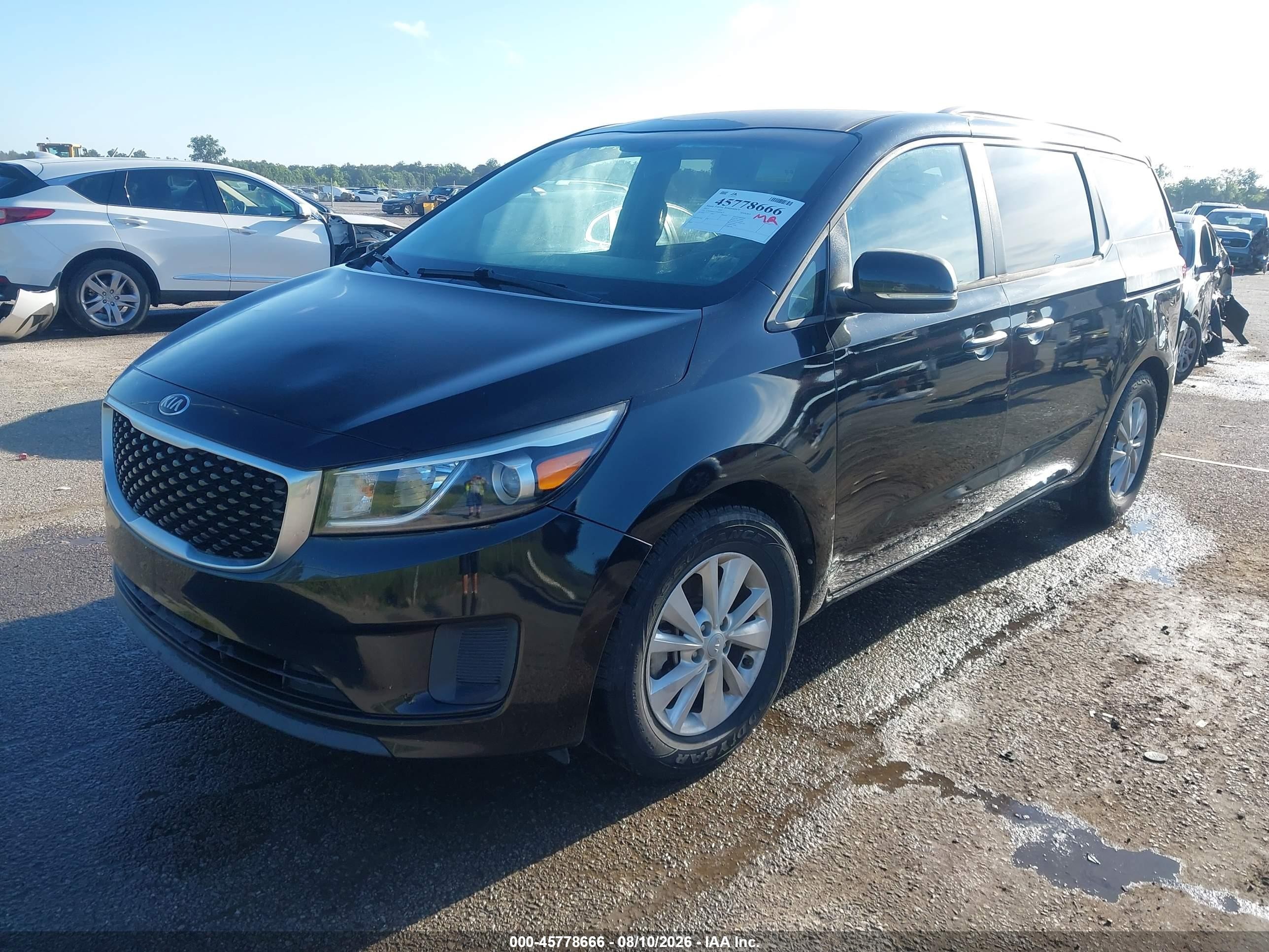 2015 Kia Sedona Lx Black vin: KNDMB5C18F6020676