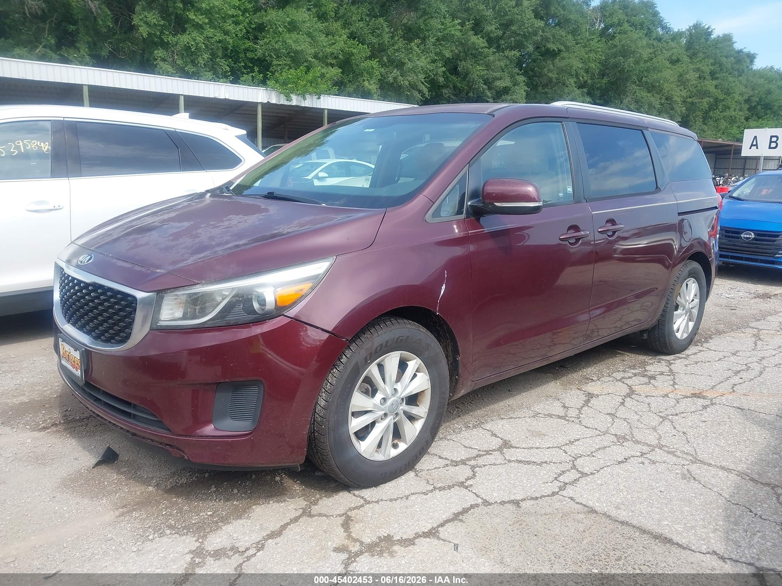 2015 Kia Sedona Lx Maroon vin: KNDMB5C18F6024159