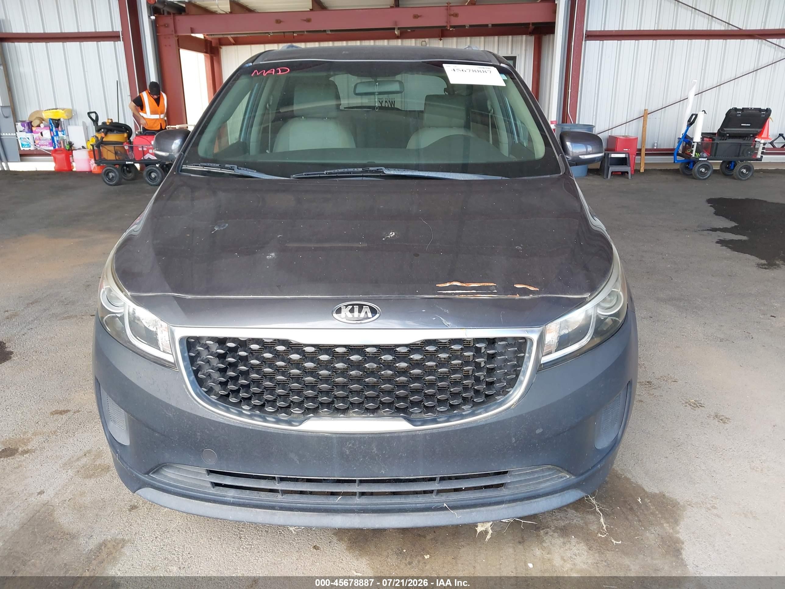 2015 Kia Sedona Lx Gray vin: KNDMB5C19F6027992