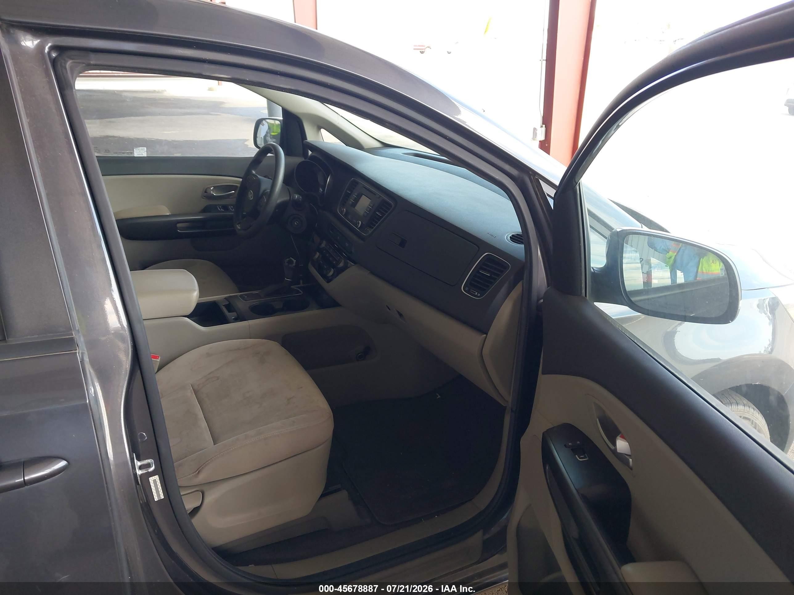 2015 Kia Sedona Lx Gray vin: KNDMB5C19F6027992