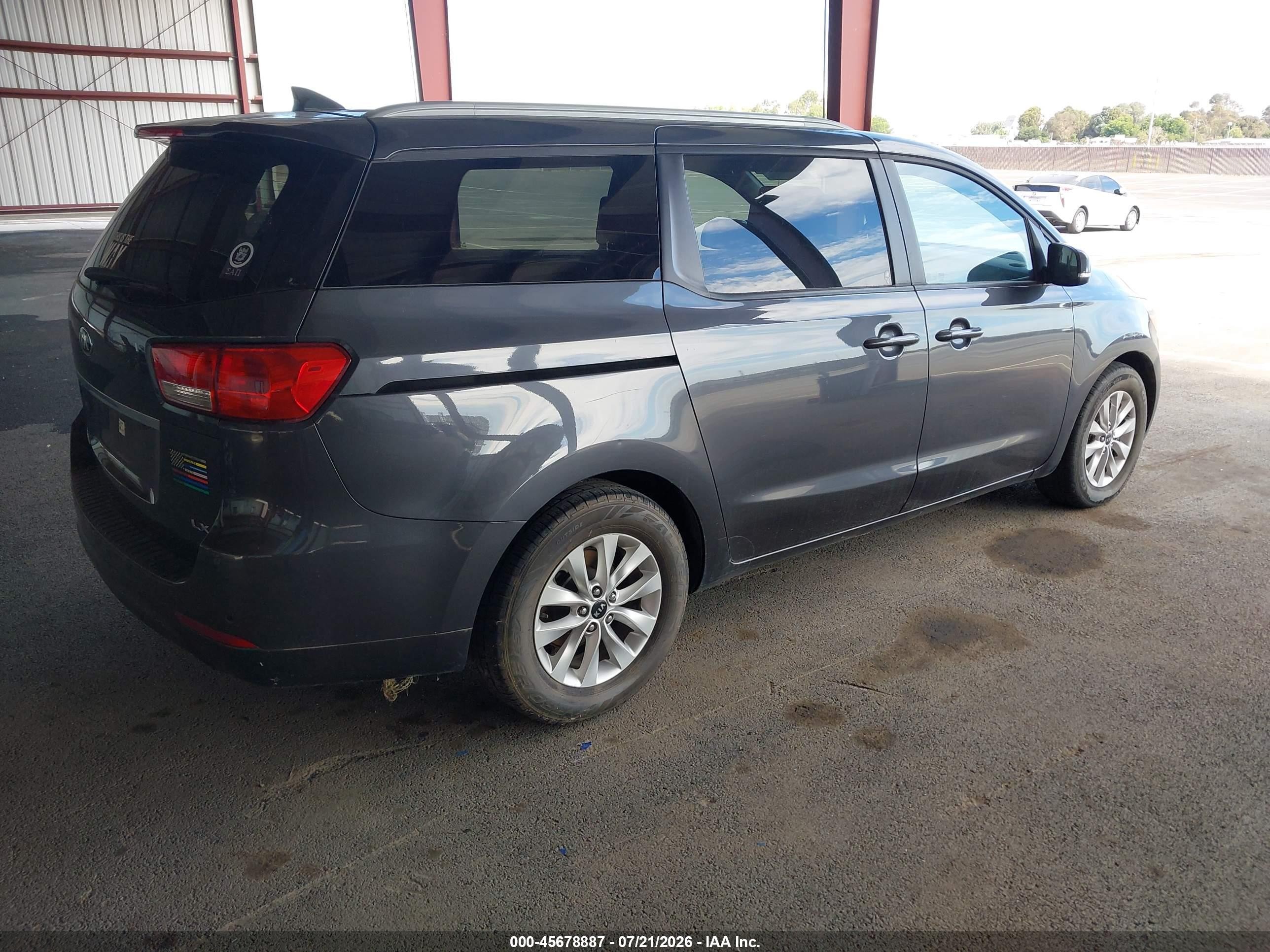 2015 Kia Sedona Lx Gray vin: KNDMB5C19F6027992