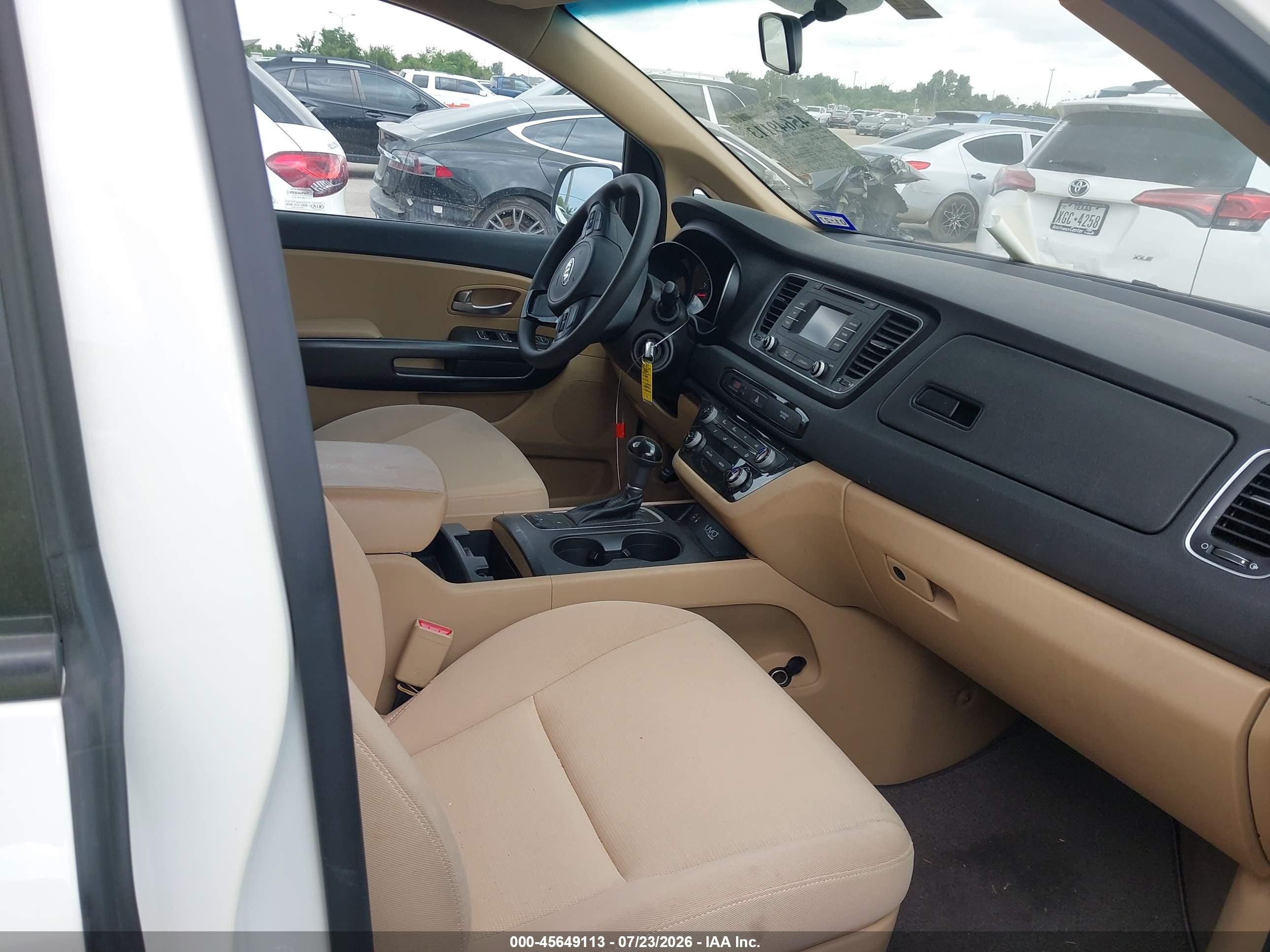 2015 Kia Sedona Lx White vin: KNDMB5C1XF6027855