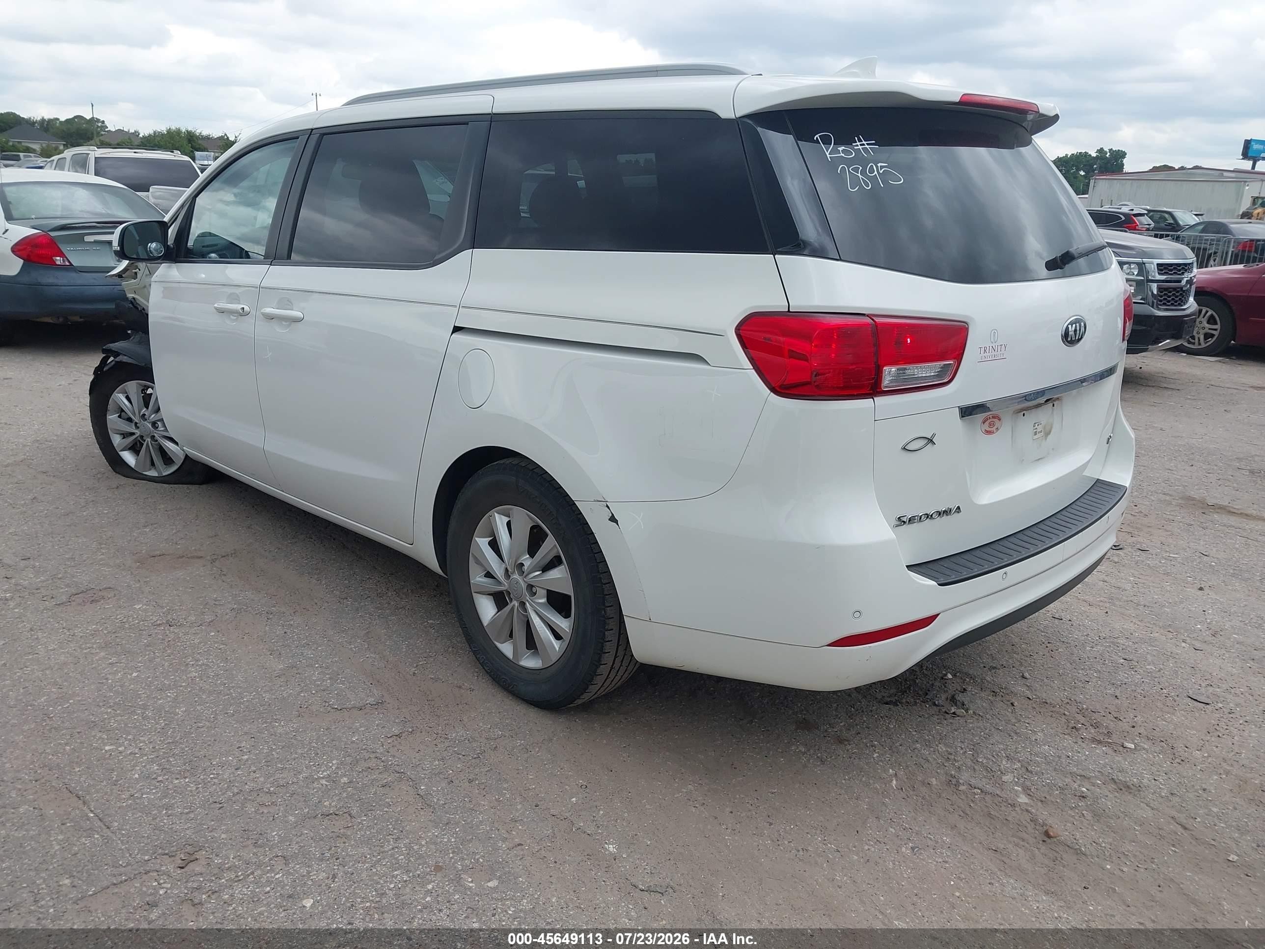 2015 Kia Sedona Lx White vin: KNDMB5C1XF6027855