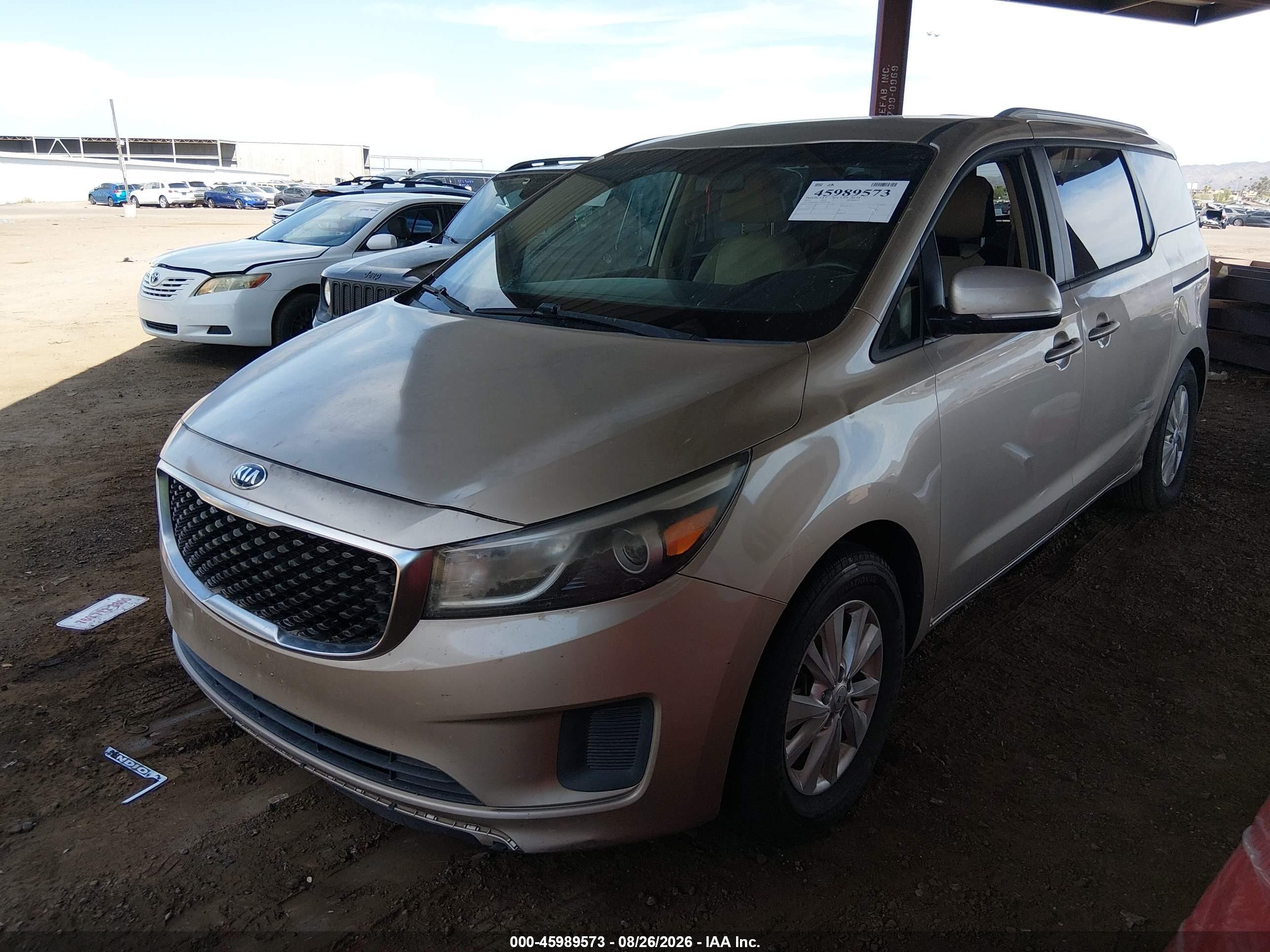 2015 Kia Sedona Lx Beige vin: KNDMB5C1XF6027998