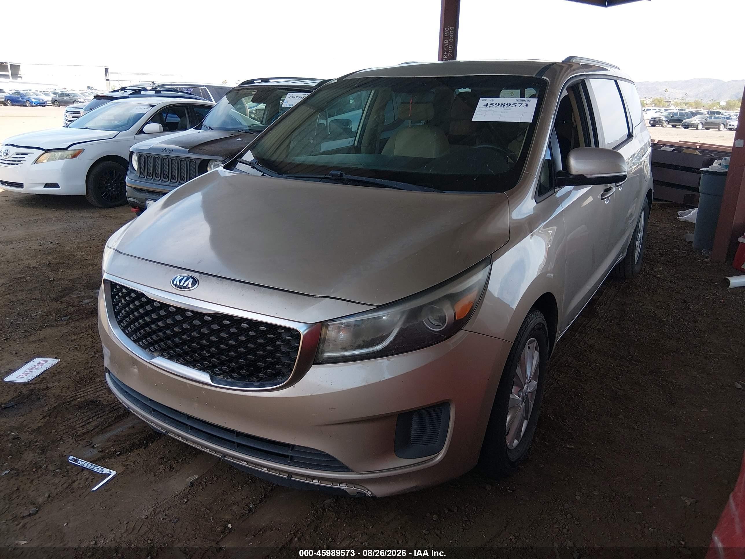 2015 Kia Sedona Lx Beige vin: KNDMB5C1XF6027998