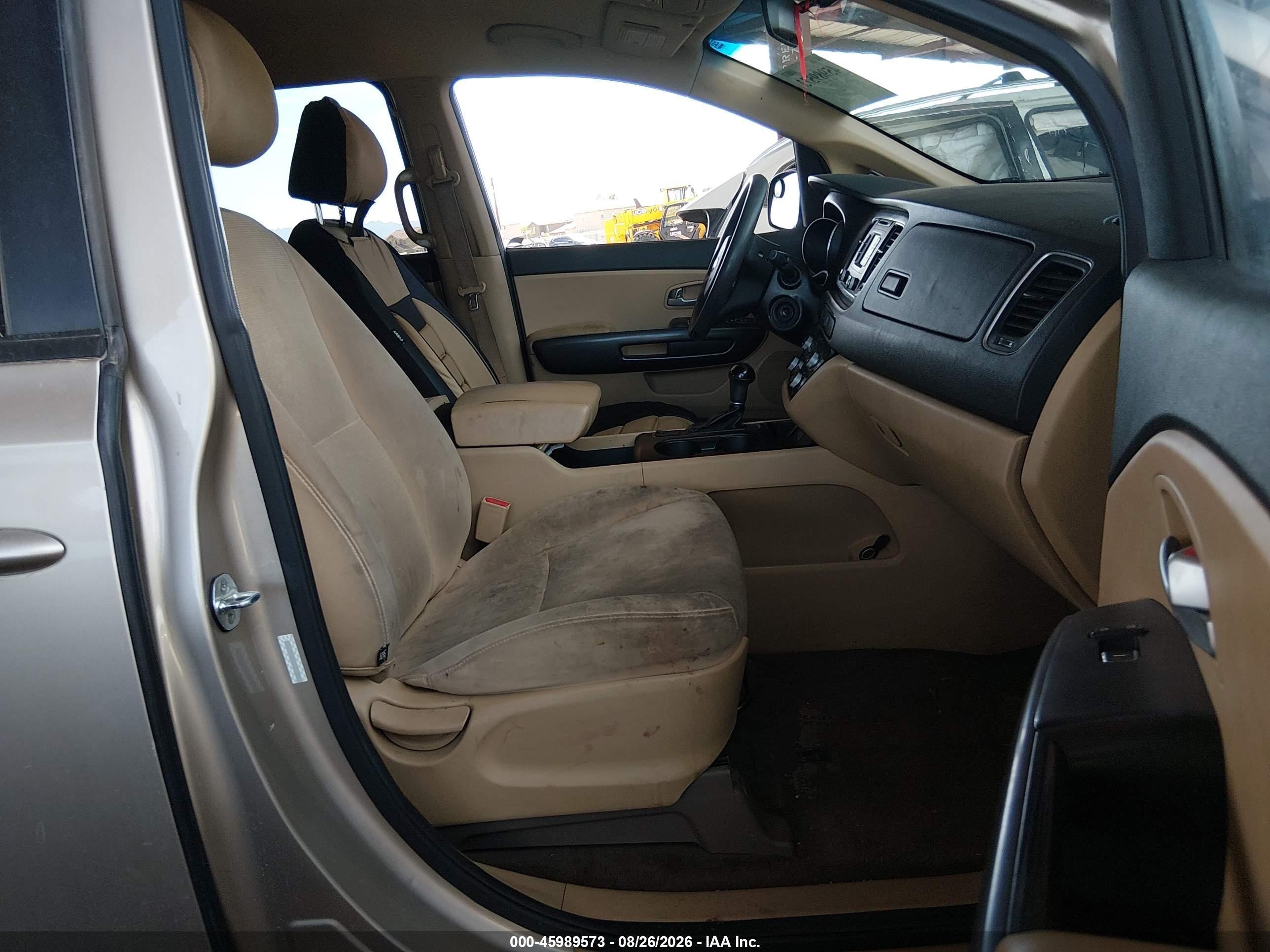 2015 Kia Sedona Lx Beige vin: KNDMB5C1XF6027998