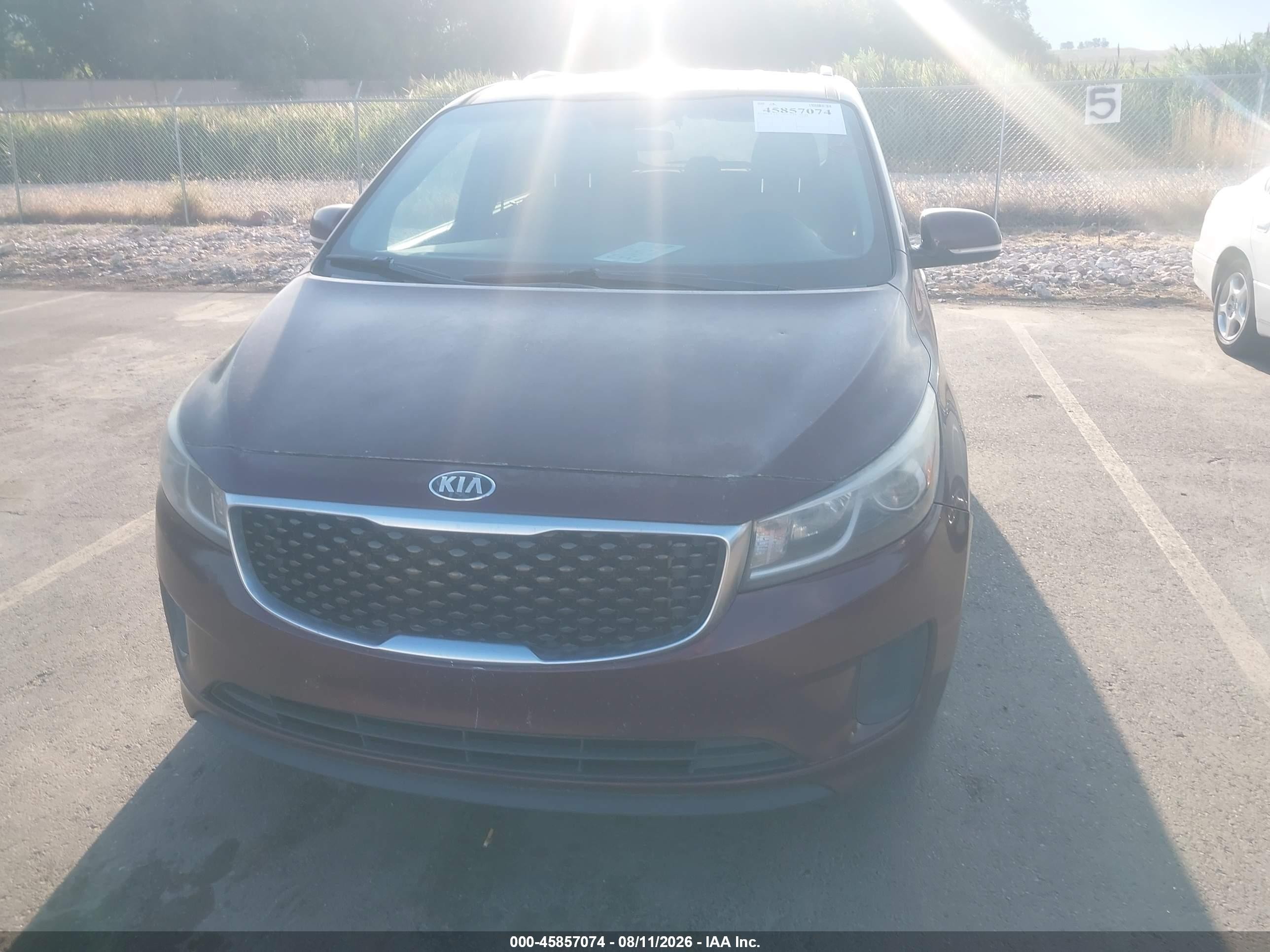 2015 Kia Sedona Lx Maroon vin: KNDMB5C1XF6038841