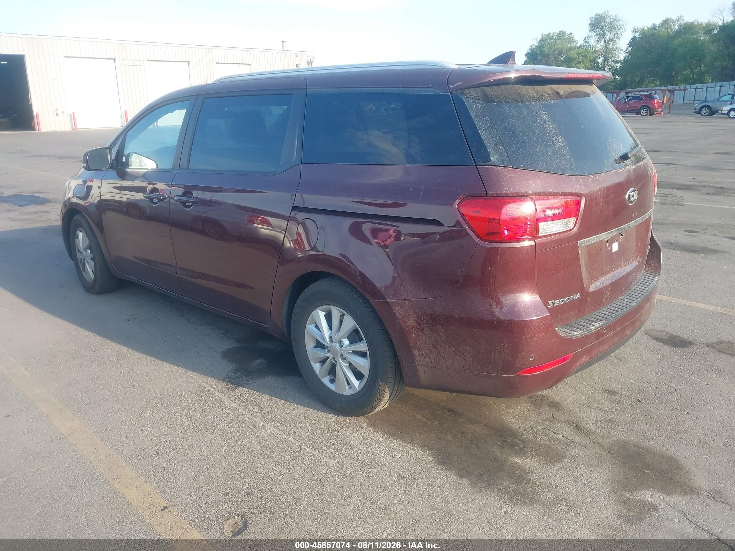 2015 Kia Sedona Lx Maroon vin: KNDMB5C1XF6038841