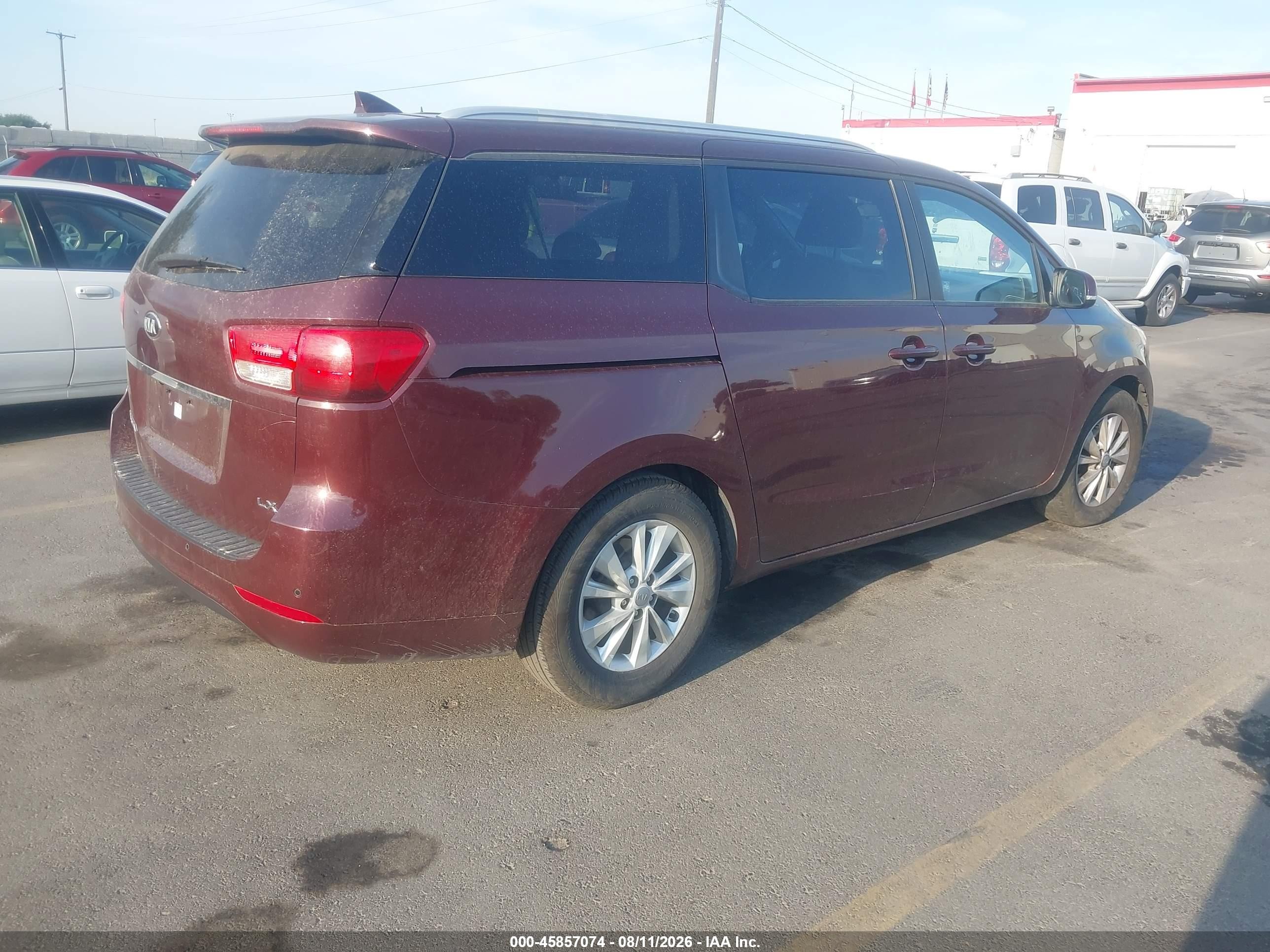 2015 Kia Sedona Lx Maroon vin: KNDMB5C1XF6038841