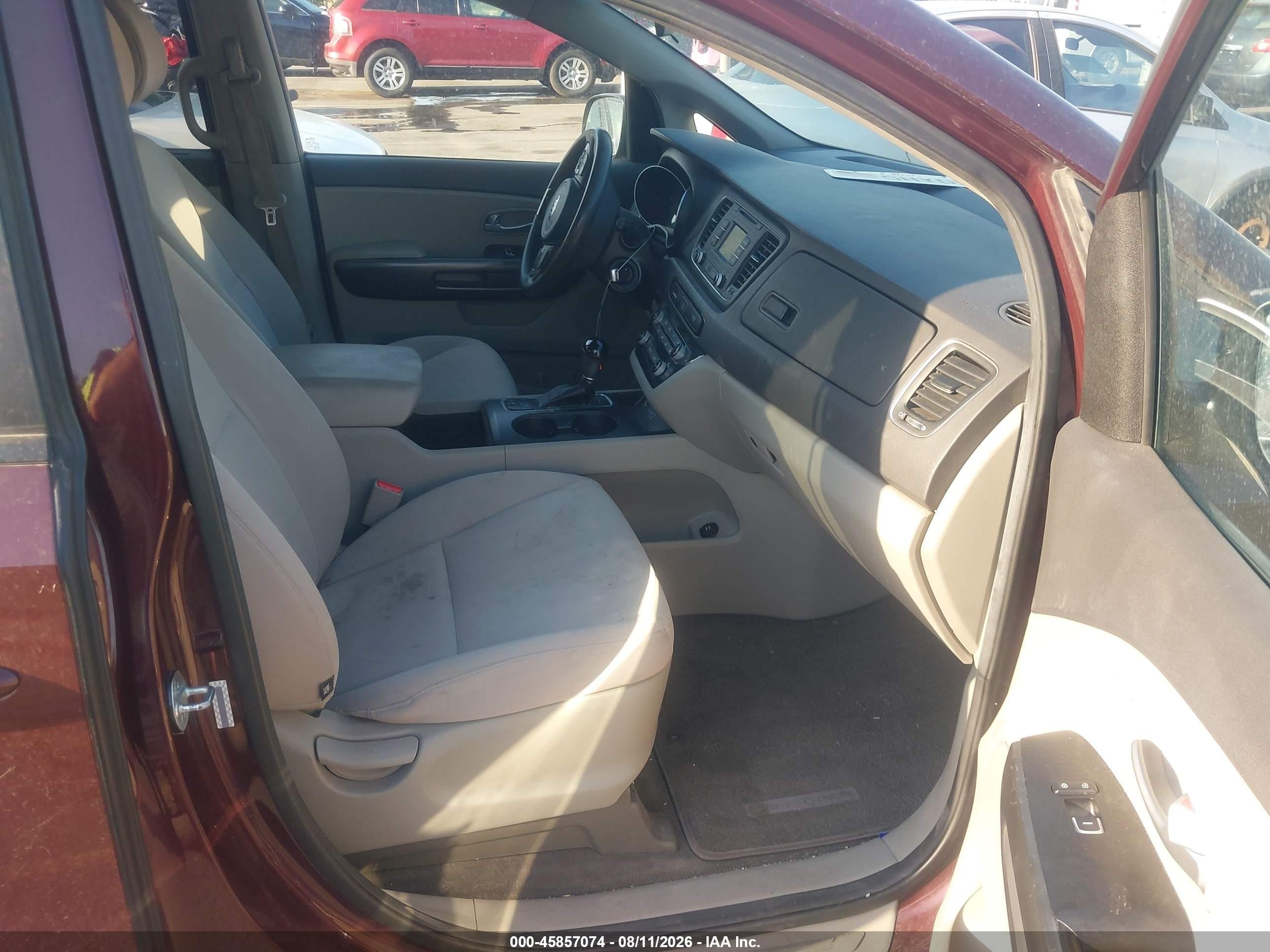 2015 Kia Sedona Lx Maroon vin: KNDMB5C1XF6038841