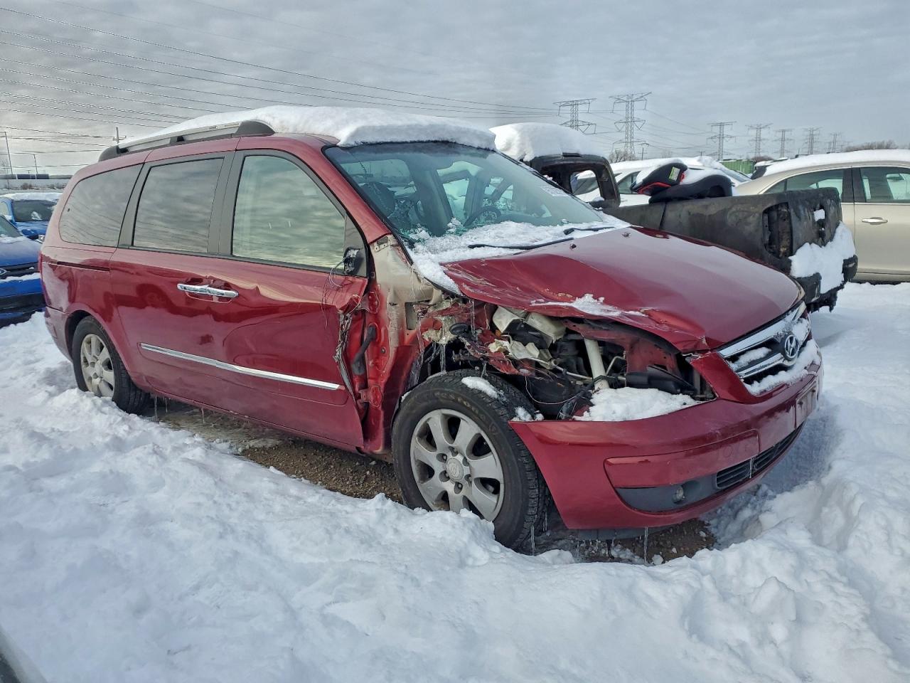 2007 Hyundai Entourage Gls Red vin: KNDMC233076034702