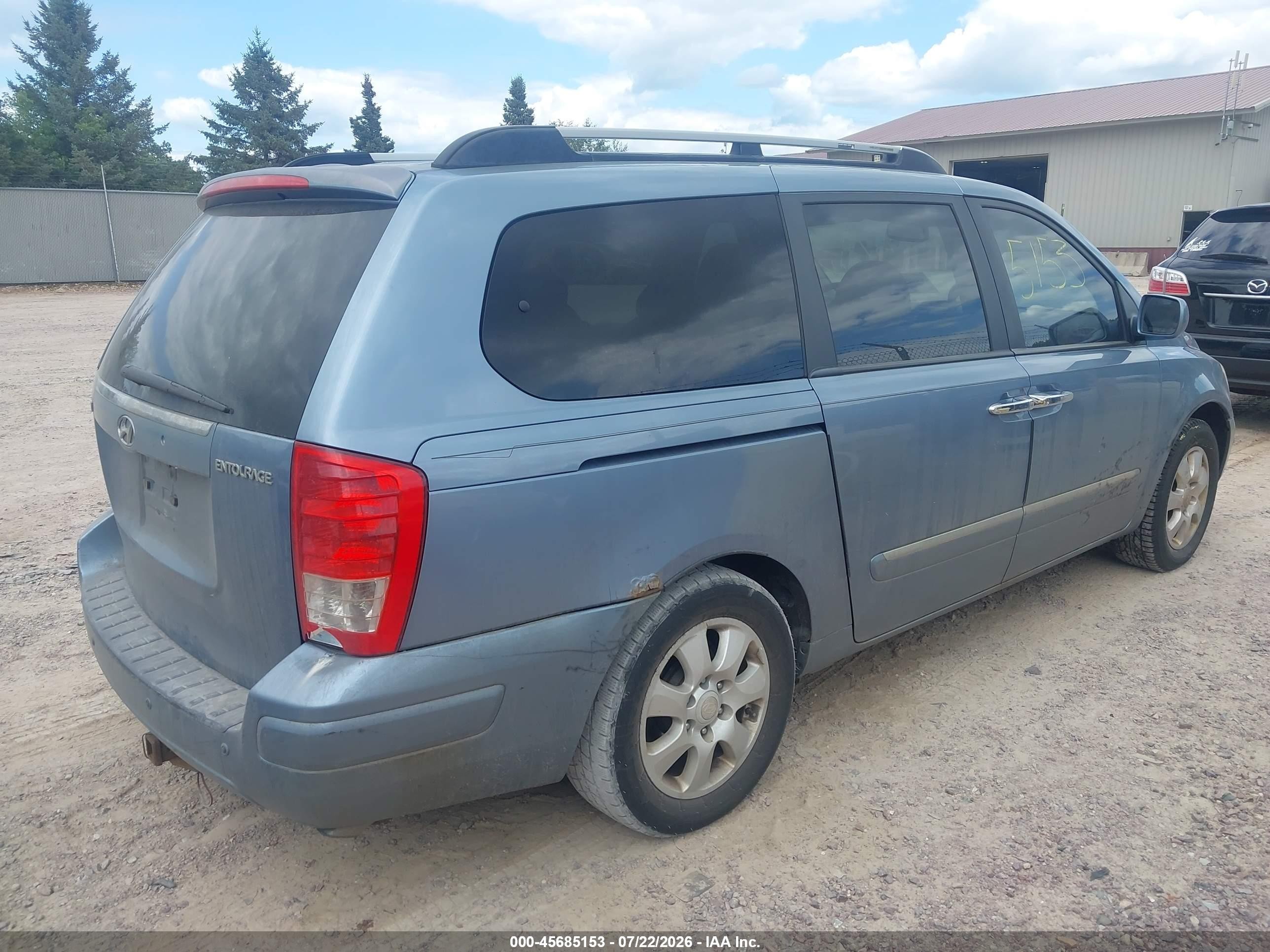 2007 Hyundai Entourage Gls/limited/se Blue vin: KNDMC233576037658