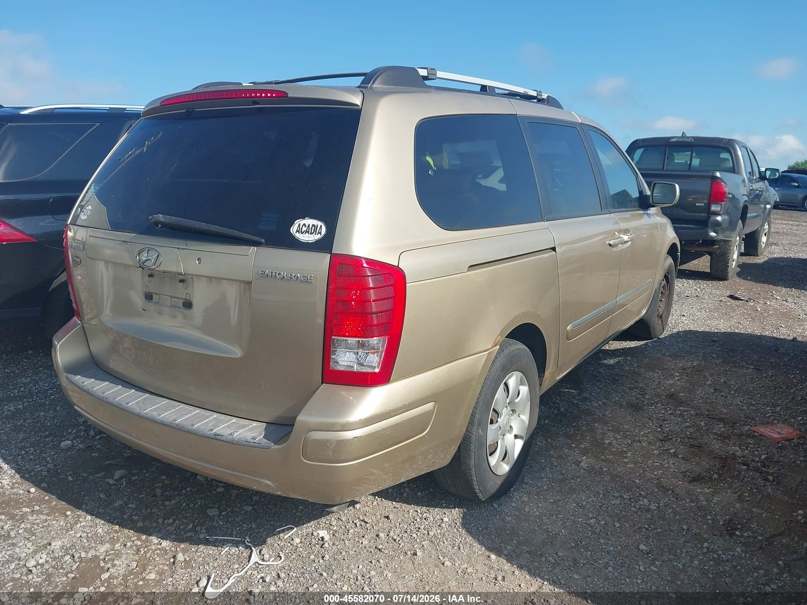 2007 Hyundai Entourage Gls/limited/se Gold vin: KNDMC233676011263