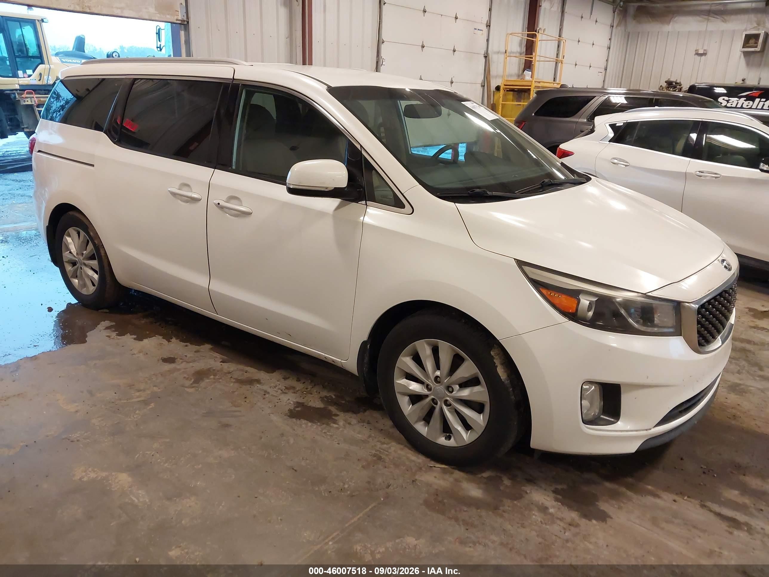 2015 Kia Sedona Ex White vin: KNDMC5C10F6035511