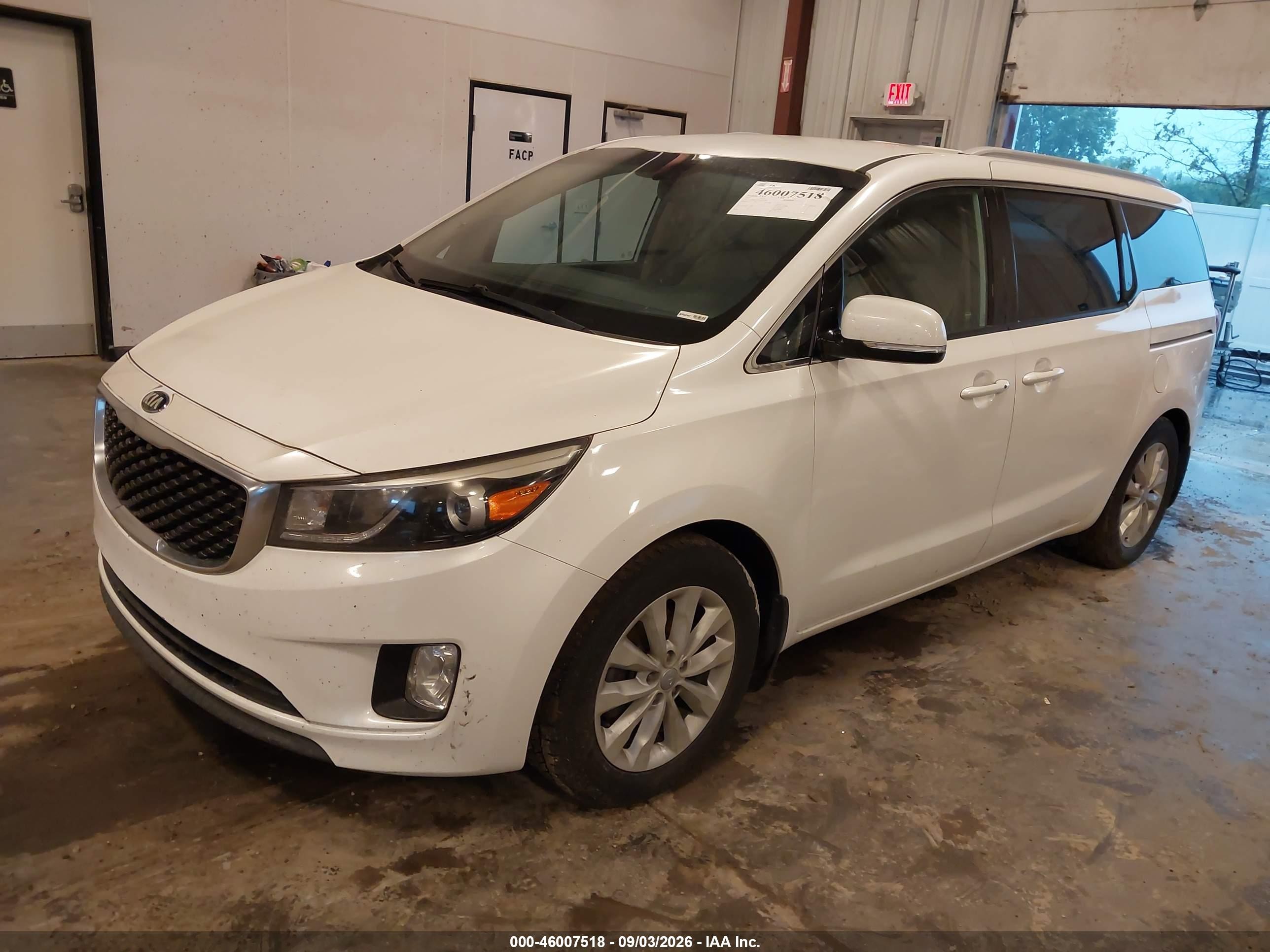2015 Kia Sedona Ex White vin: KNDMC5C10F6035511