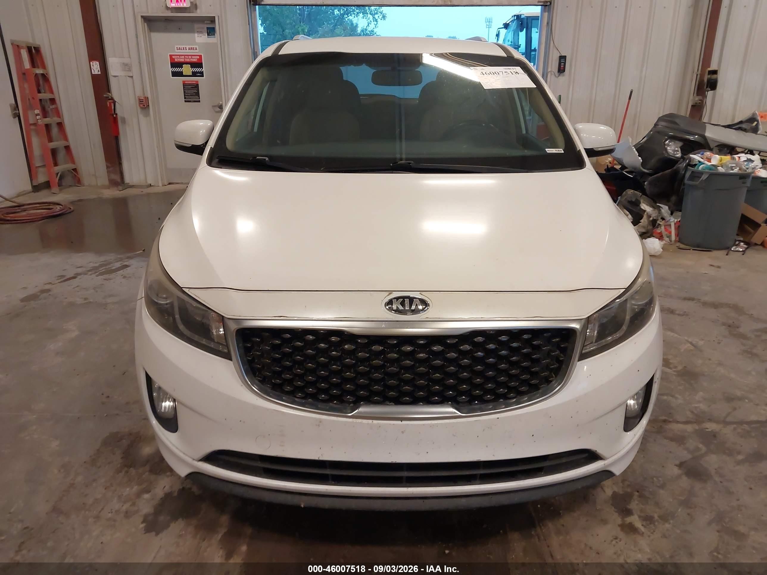 2015 Kia Sedona Ex White vin: KNDMC5C10F6035511