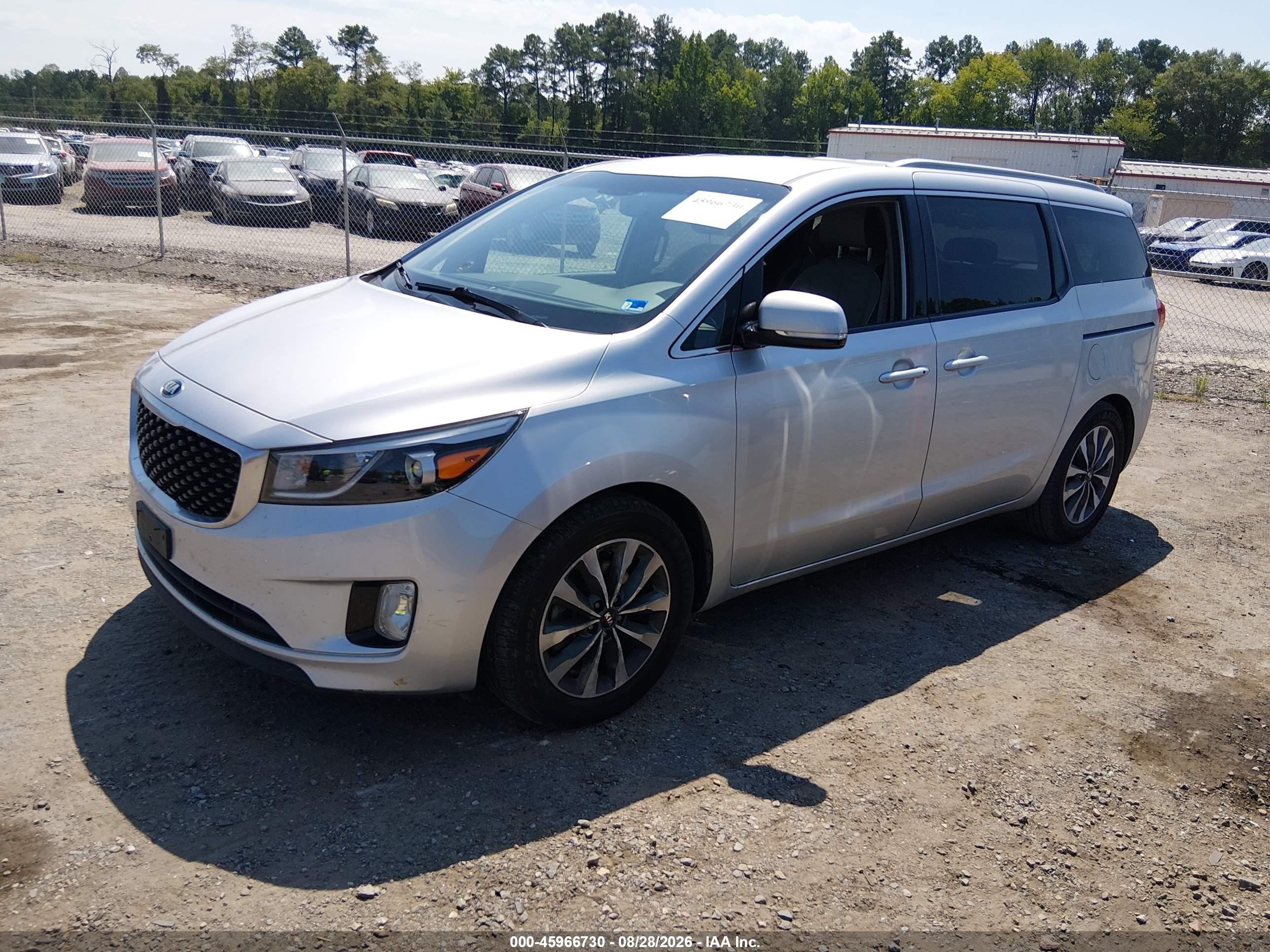 2015 Kia Sedona Sx Silver vin: KNDMC5C10F6066497