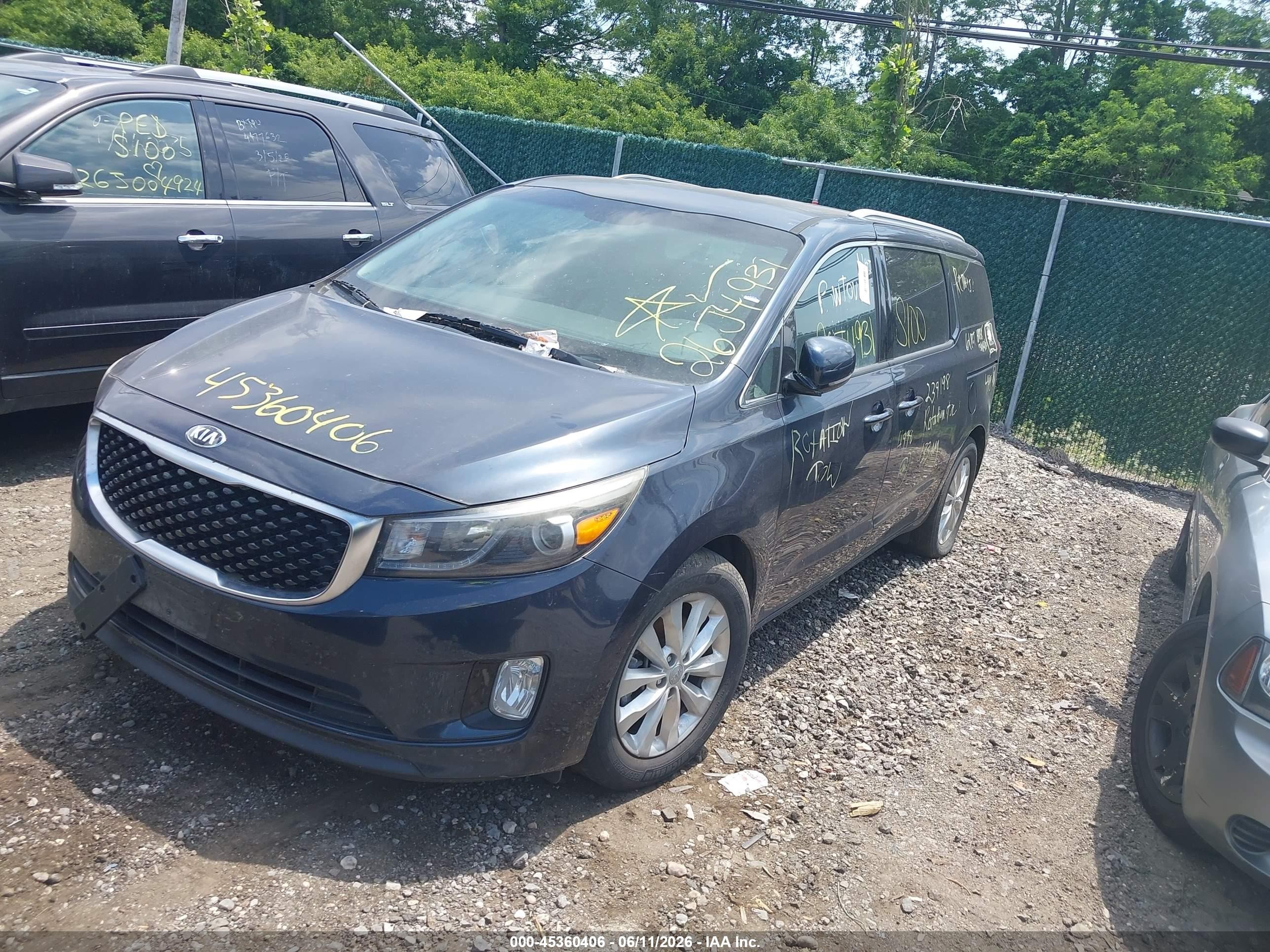 2015 Kia Sedona Ex Blue vin: KNDMC5C11F6023674