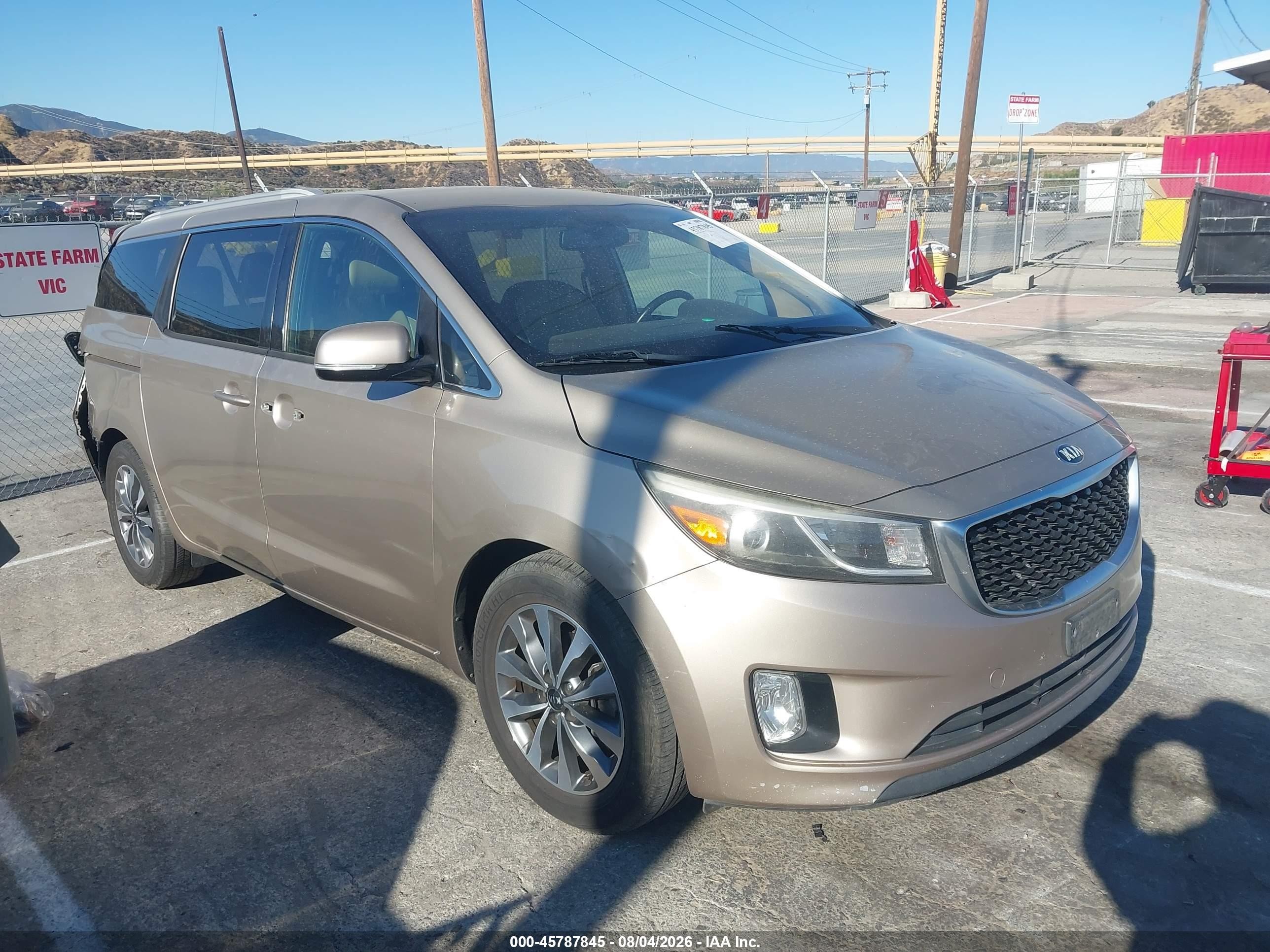 2015 Kia Sedona Sx Beige vin: KNDMC5C11F6051653