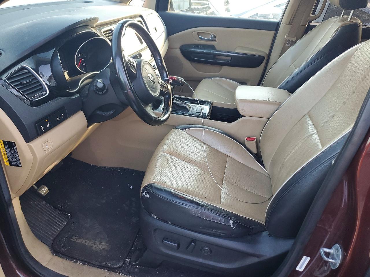 2015 Kia Sedona Sx Burgundy vin: KNDMC5C12F6019472