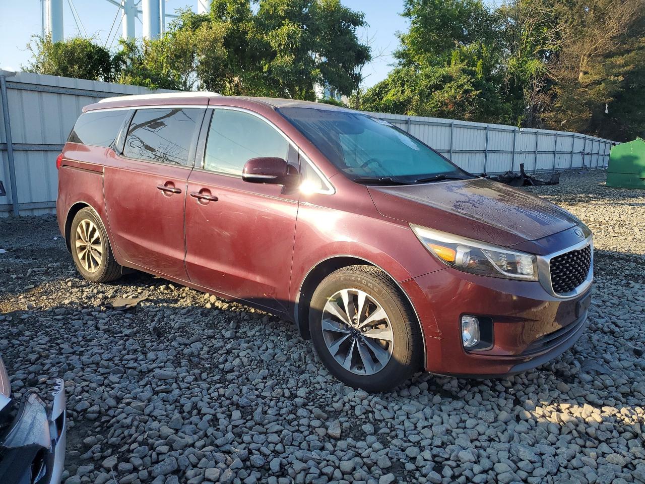 2015 Kia Sedona Sx Burgundy vin: KNDMC5C12F6019472