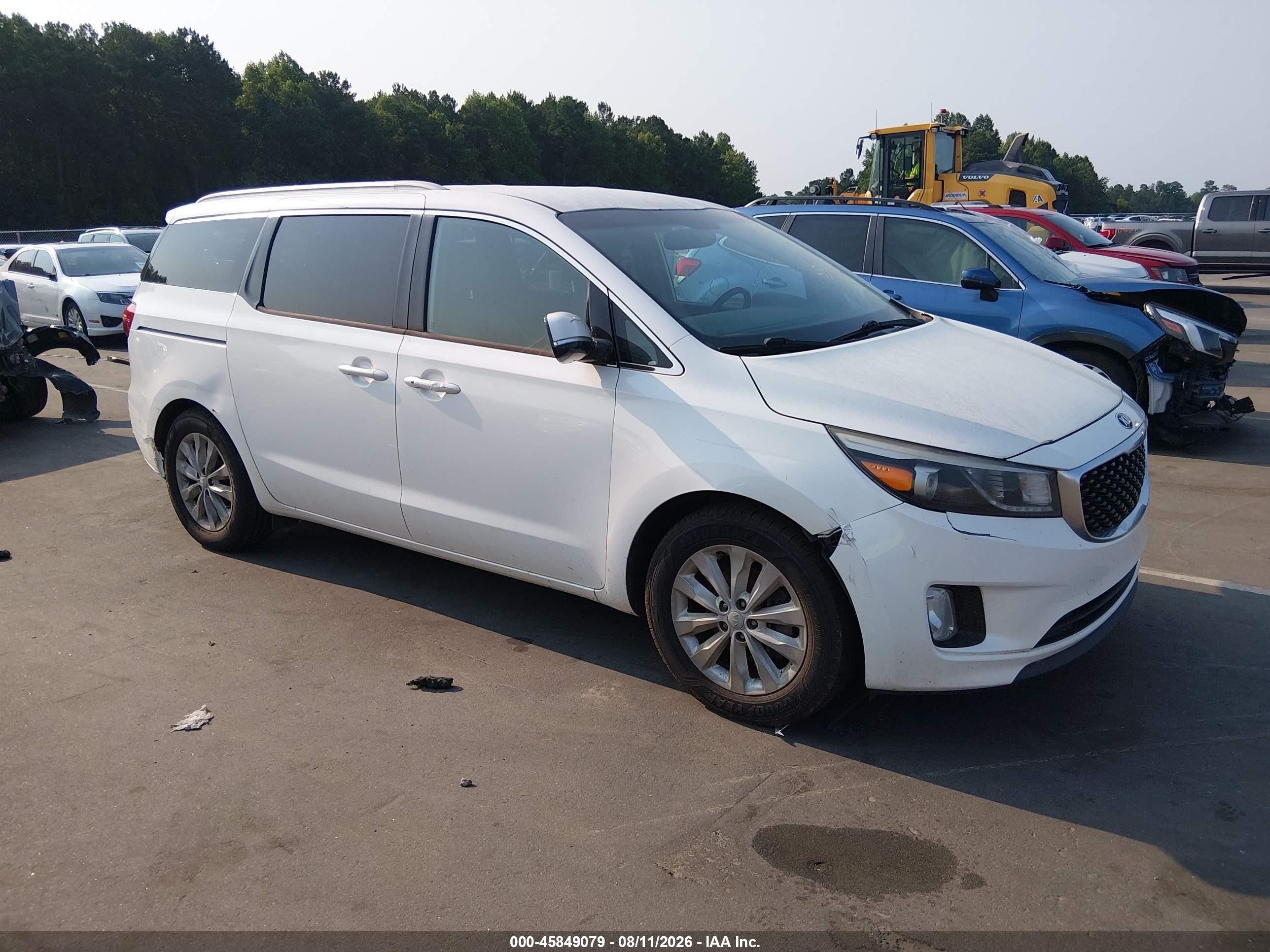 2015 Kia Sedona Ex White vin: KNDMC5C12F6025935