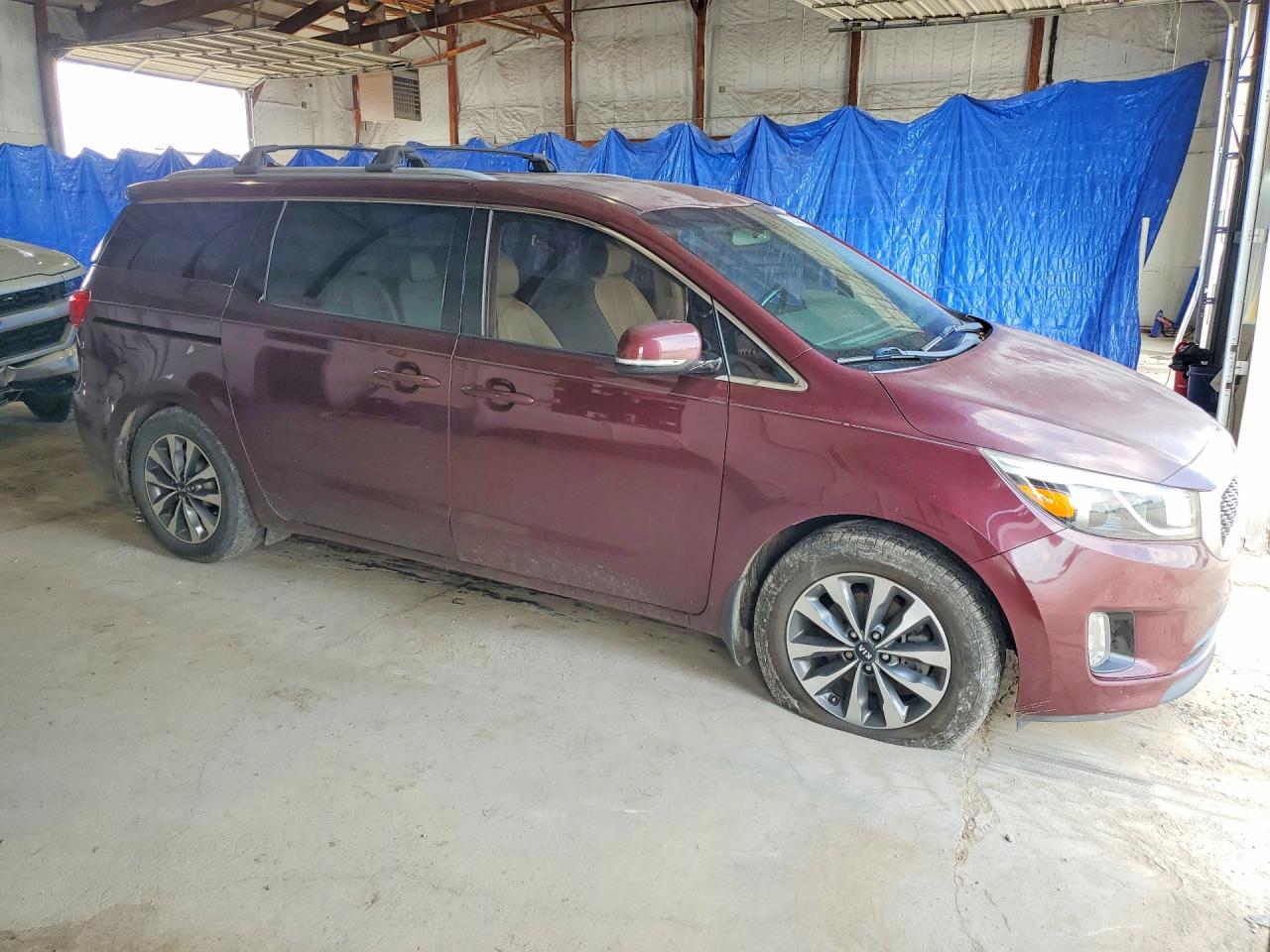 2015 Kia Sedona Sx Burgundy vin: KNDMC5C12F6037843