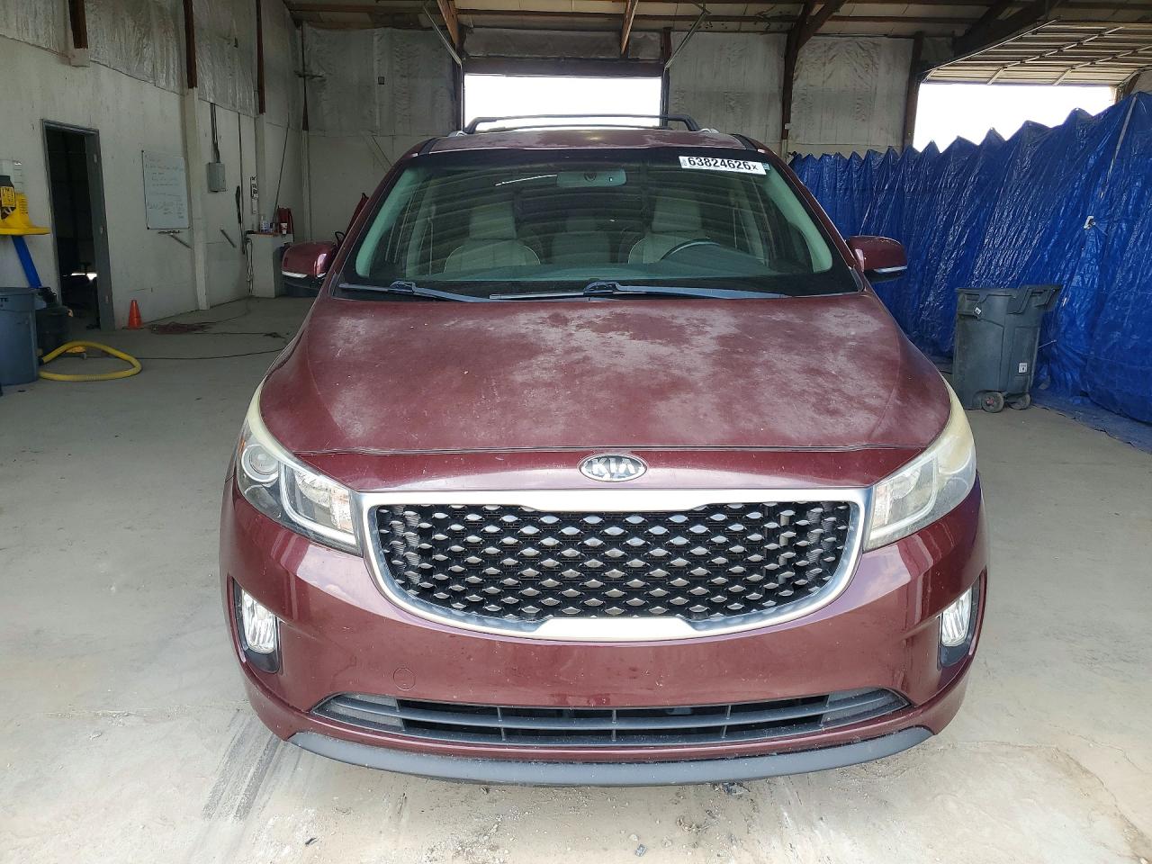 2015 Kia Sedona Sx Burgundy vin: KNDMC5C12F6037843