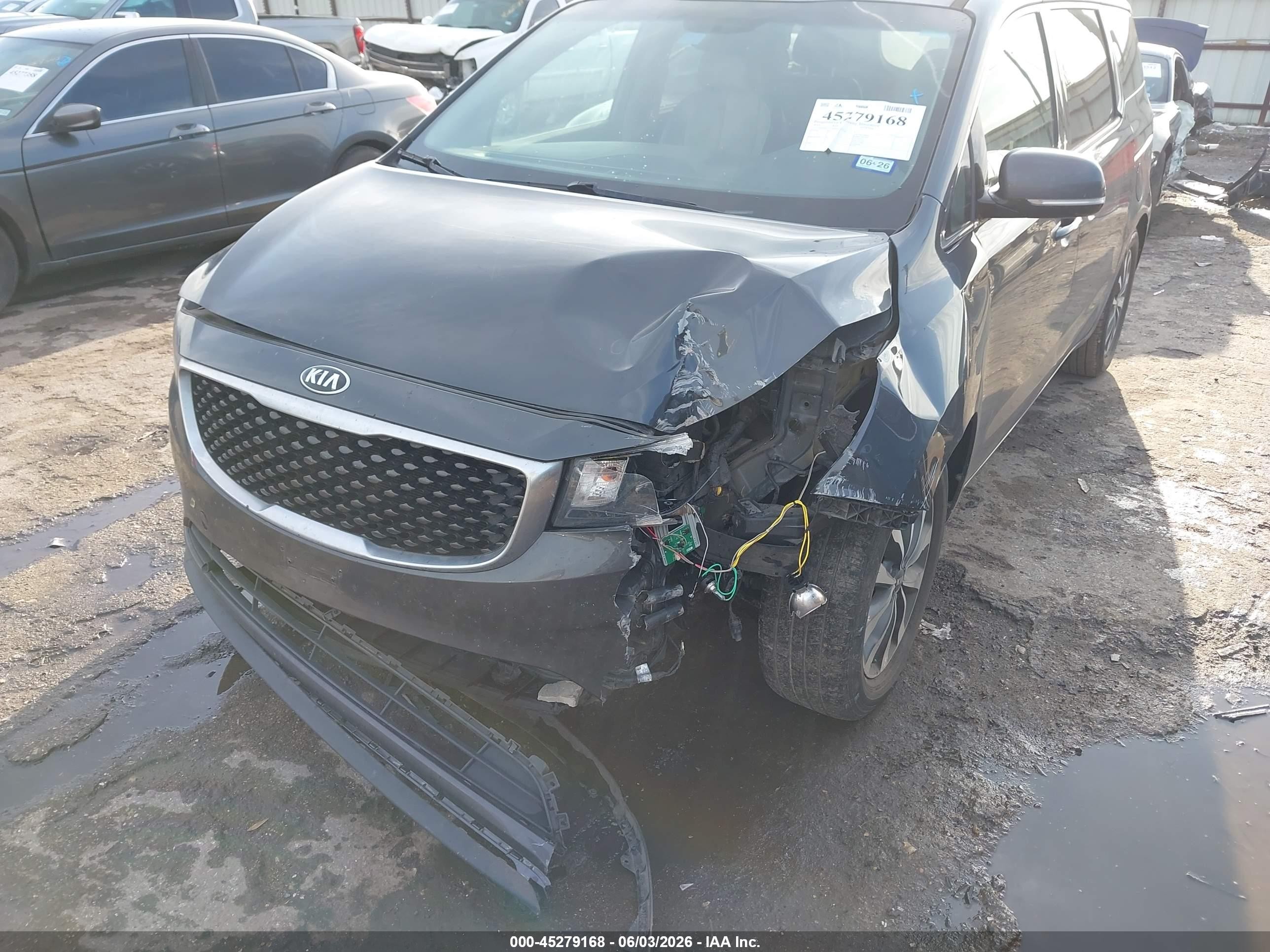 2015 Kia Sedona Sx Gray vin: KNDMC5C12F6039348