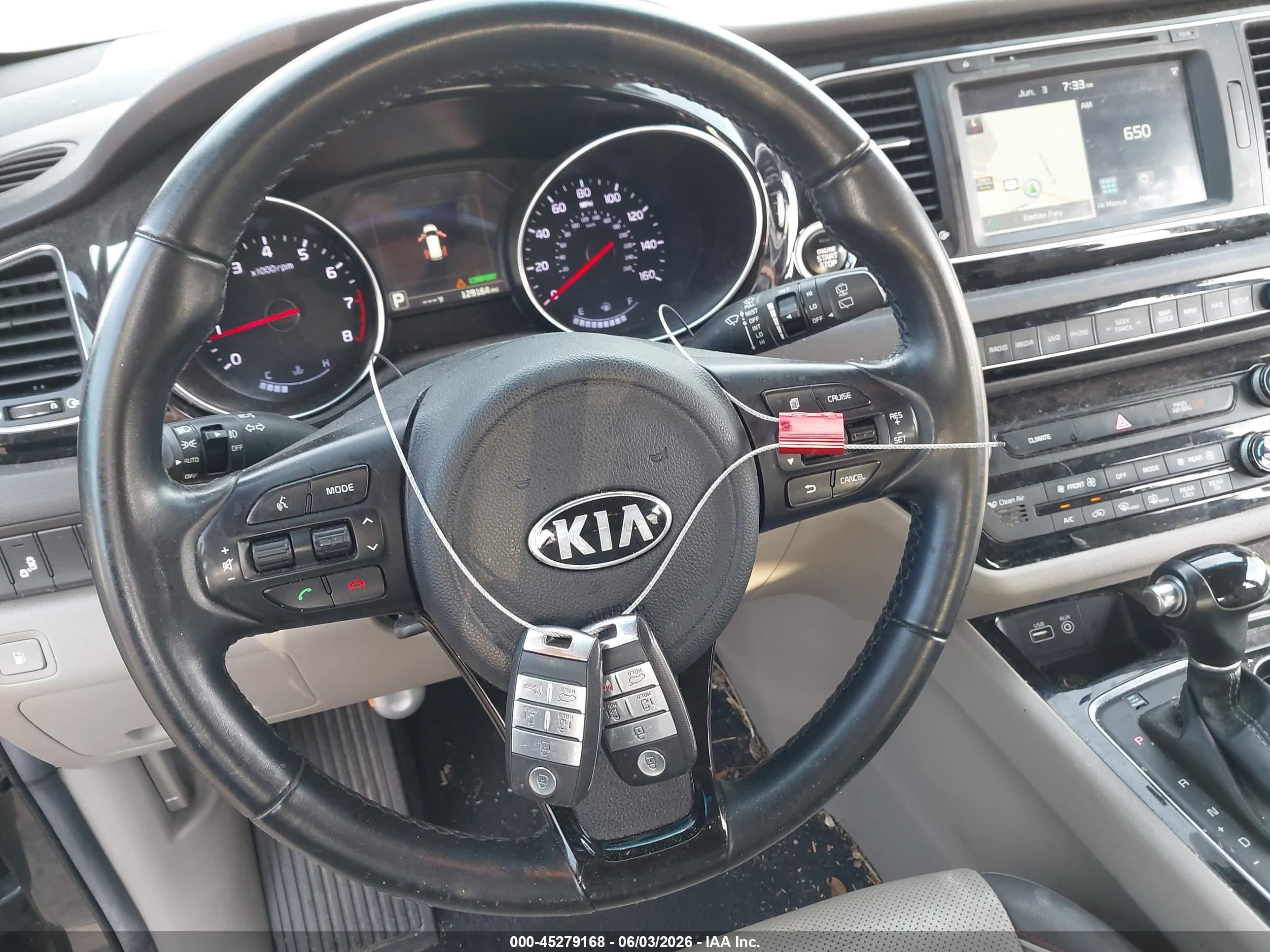 2015 Kia Sedona Sx Gray vin: KNDMC5C12F6039348