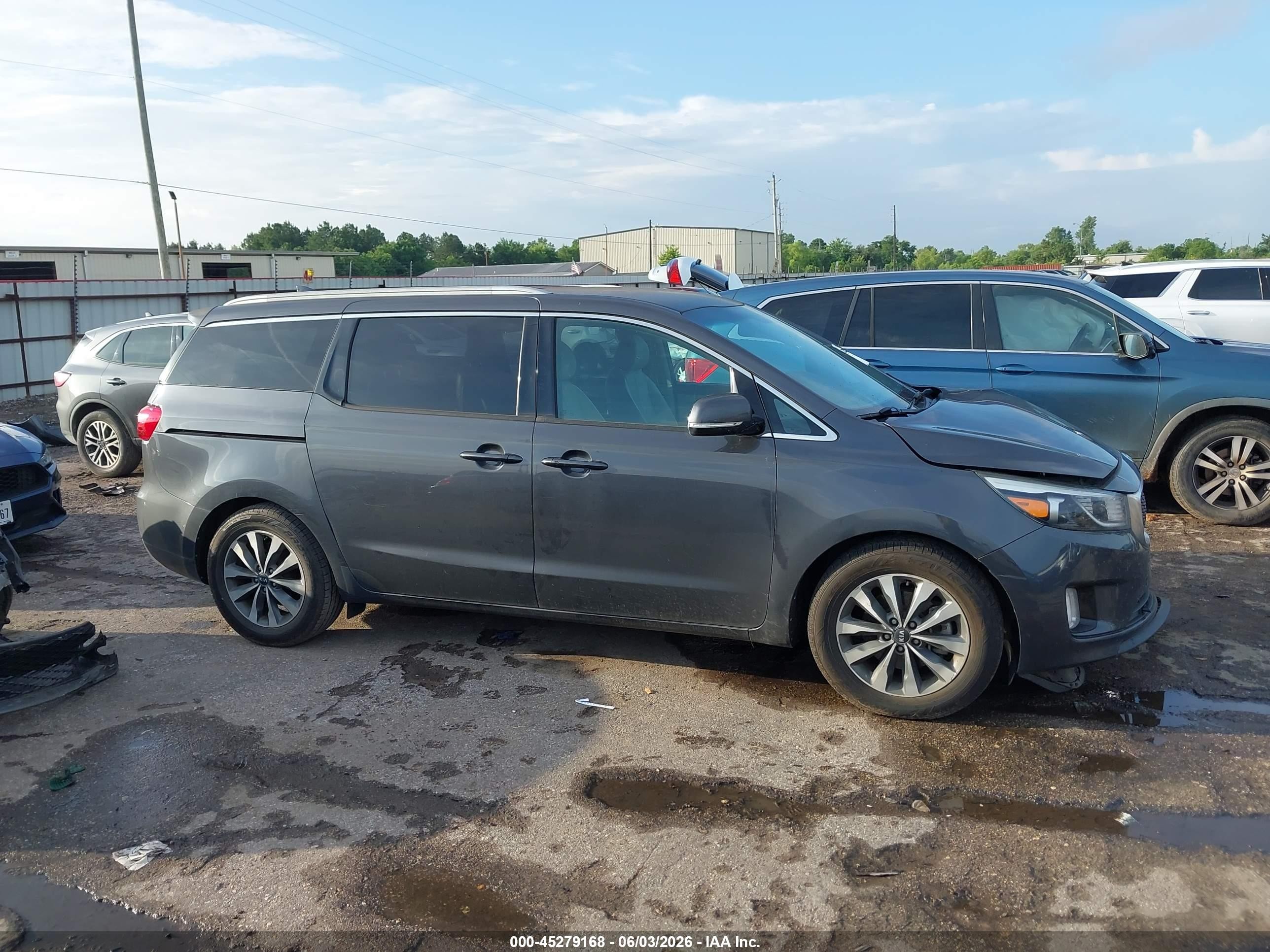 2015 Kia Sedona Sx Gray vin: KNDMC5C12F6039348