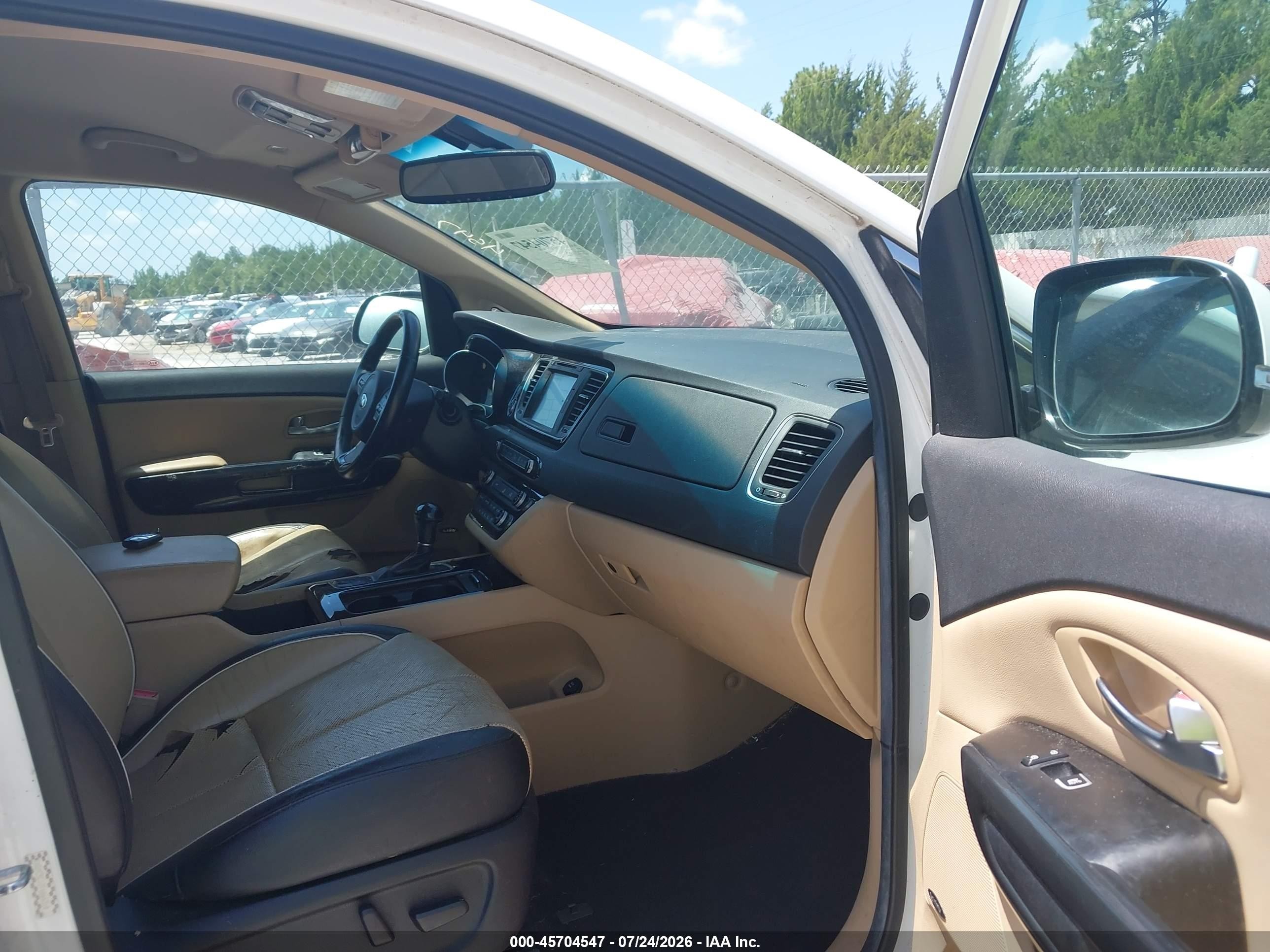 2015 Kia Sedona Sx Белый vin: KNDMC5C12F6066310