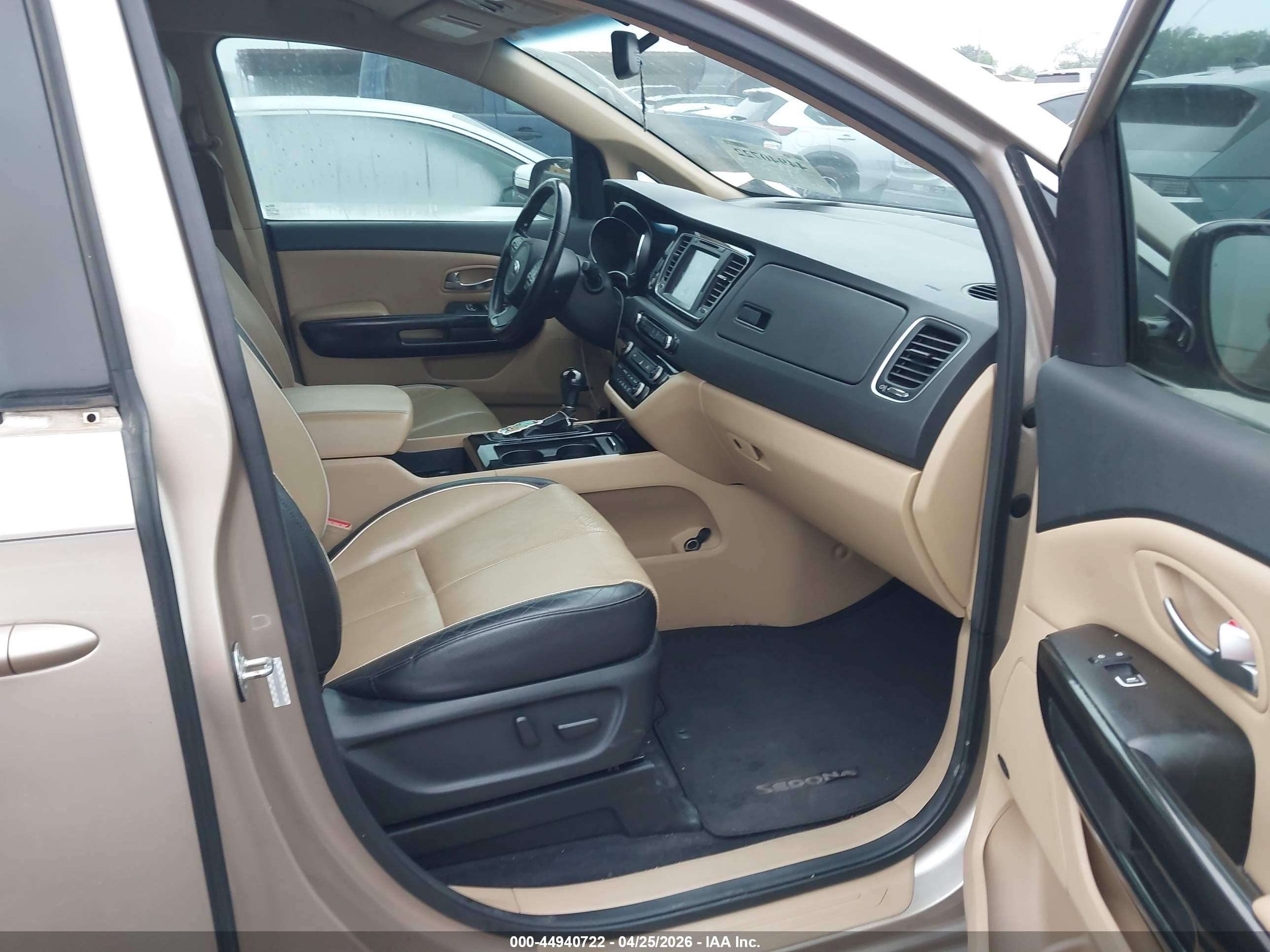 2015 Kia Sedona Sx Gold vin: KNDMC5C13F6019321