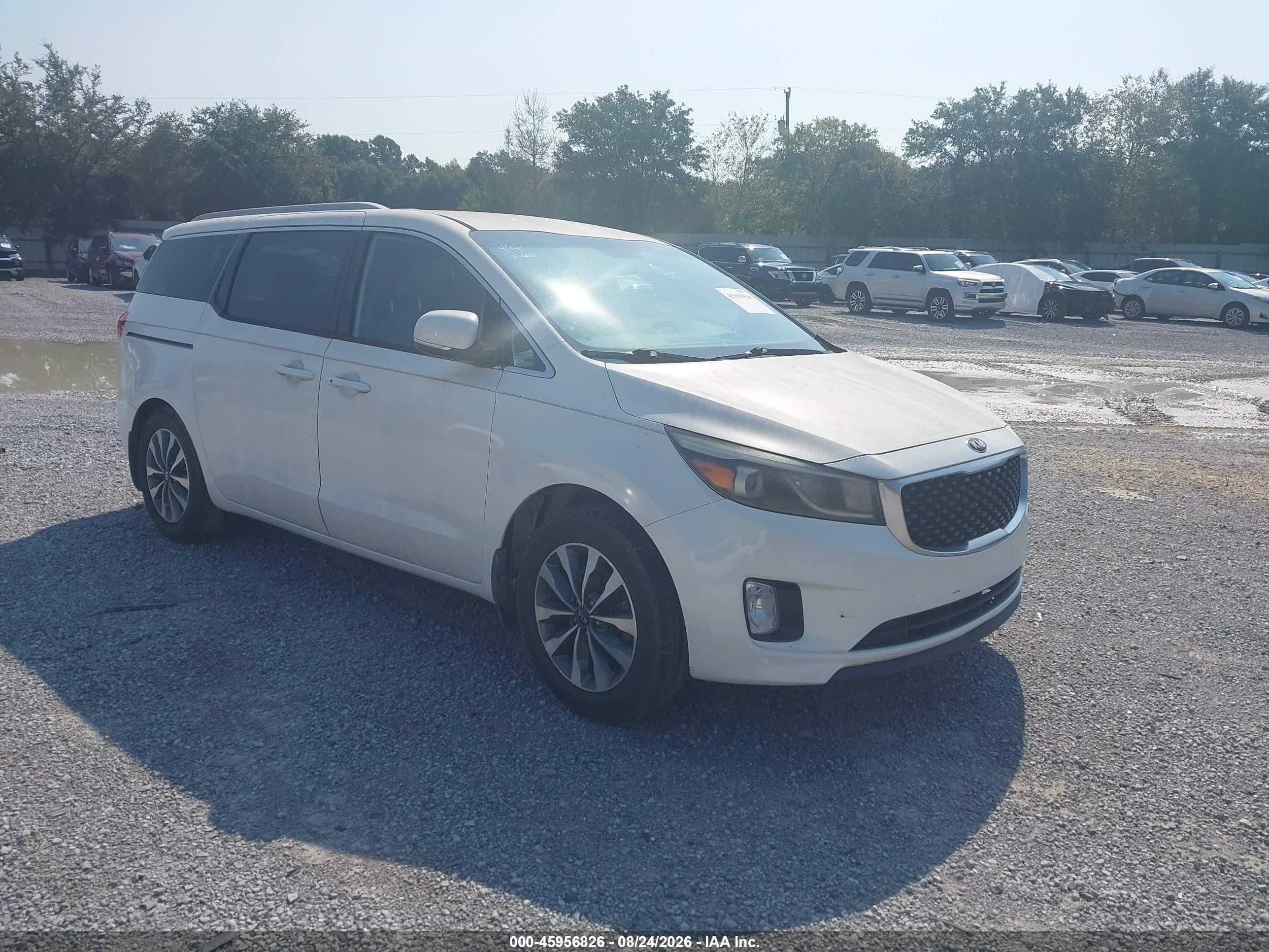 2015 Kia Sedona Sx White vin: KNDMC5C13F6047930