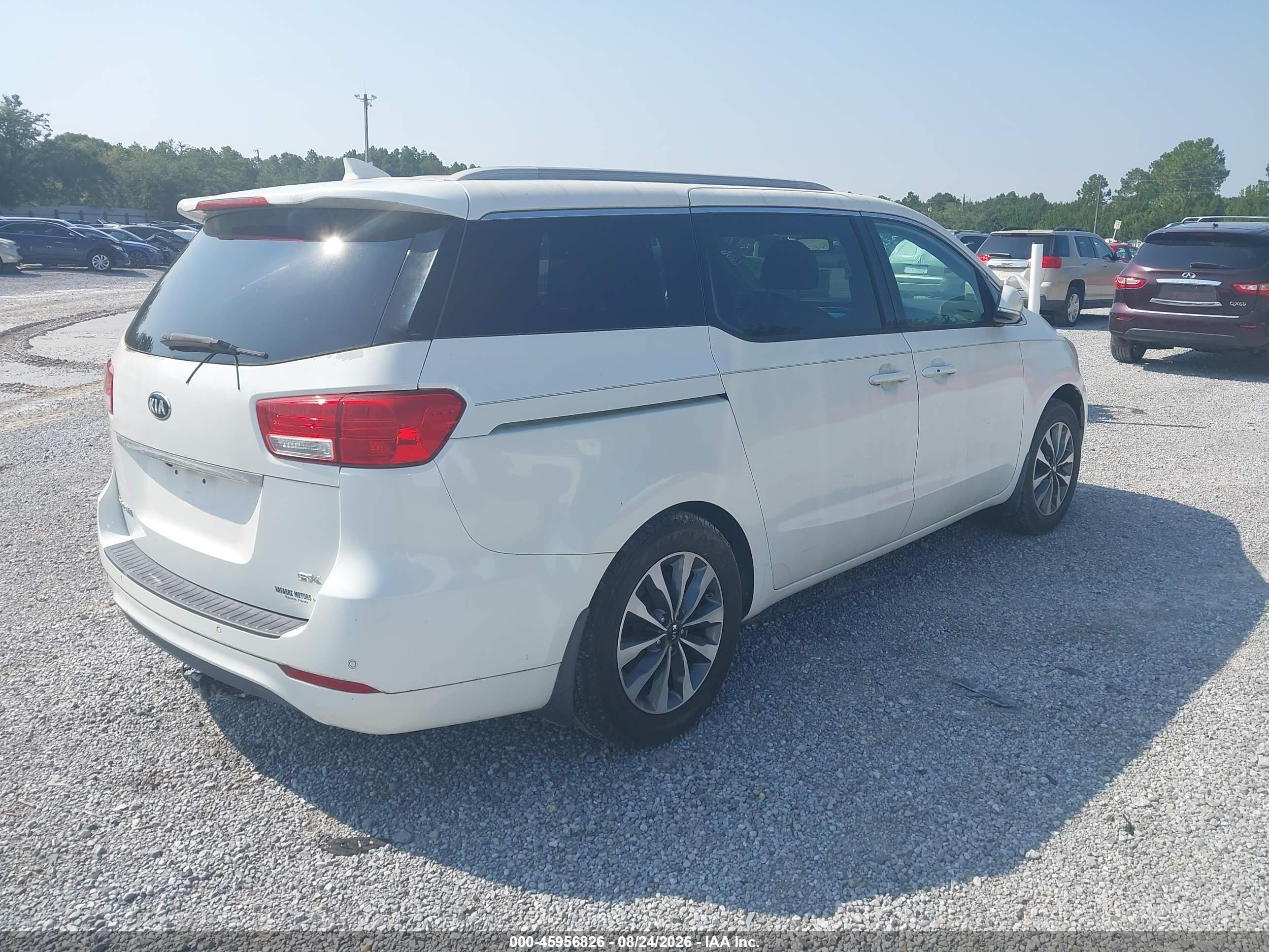 2015 Kia Sedona Sx White vin: KNDMC5C13F6047930