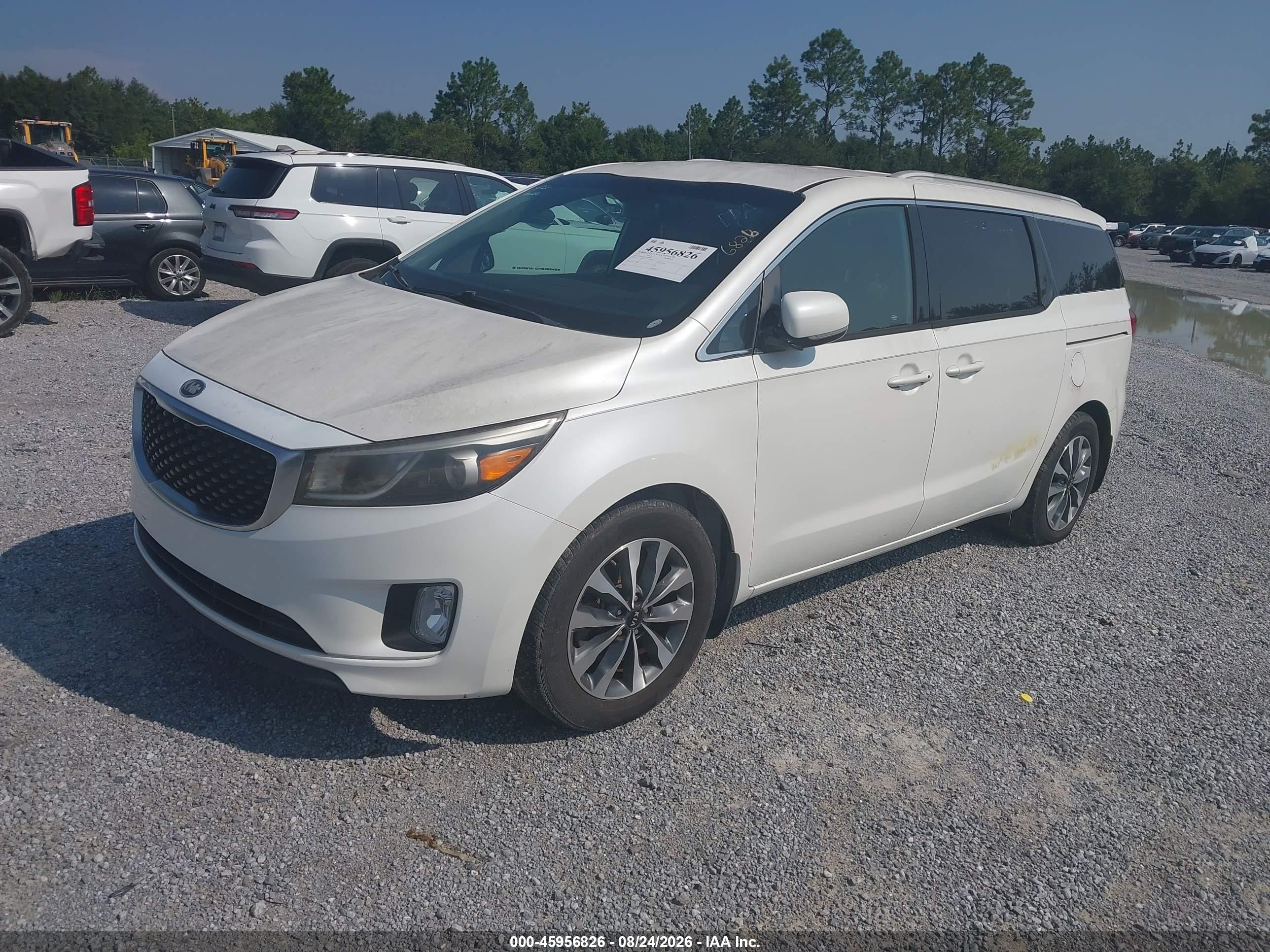 2015 Kia Sedona Sx White vin: KNDMC5C13F6047930