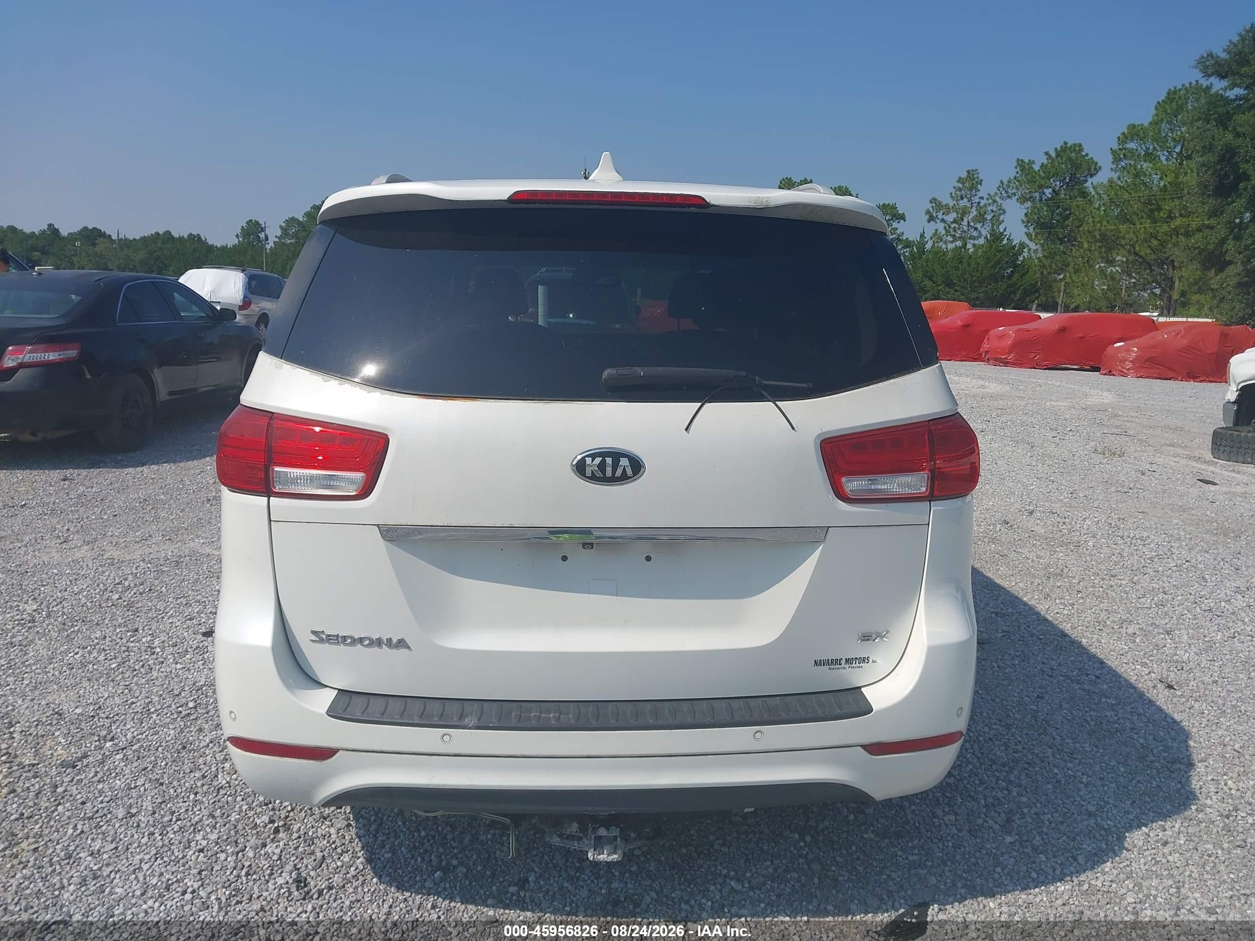 2015 Kia Sedona Sx White vin: KNDMC5C13F6047930