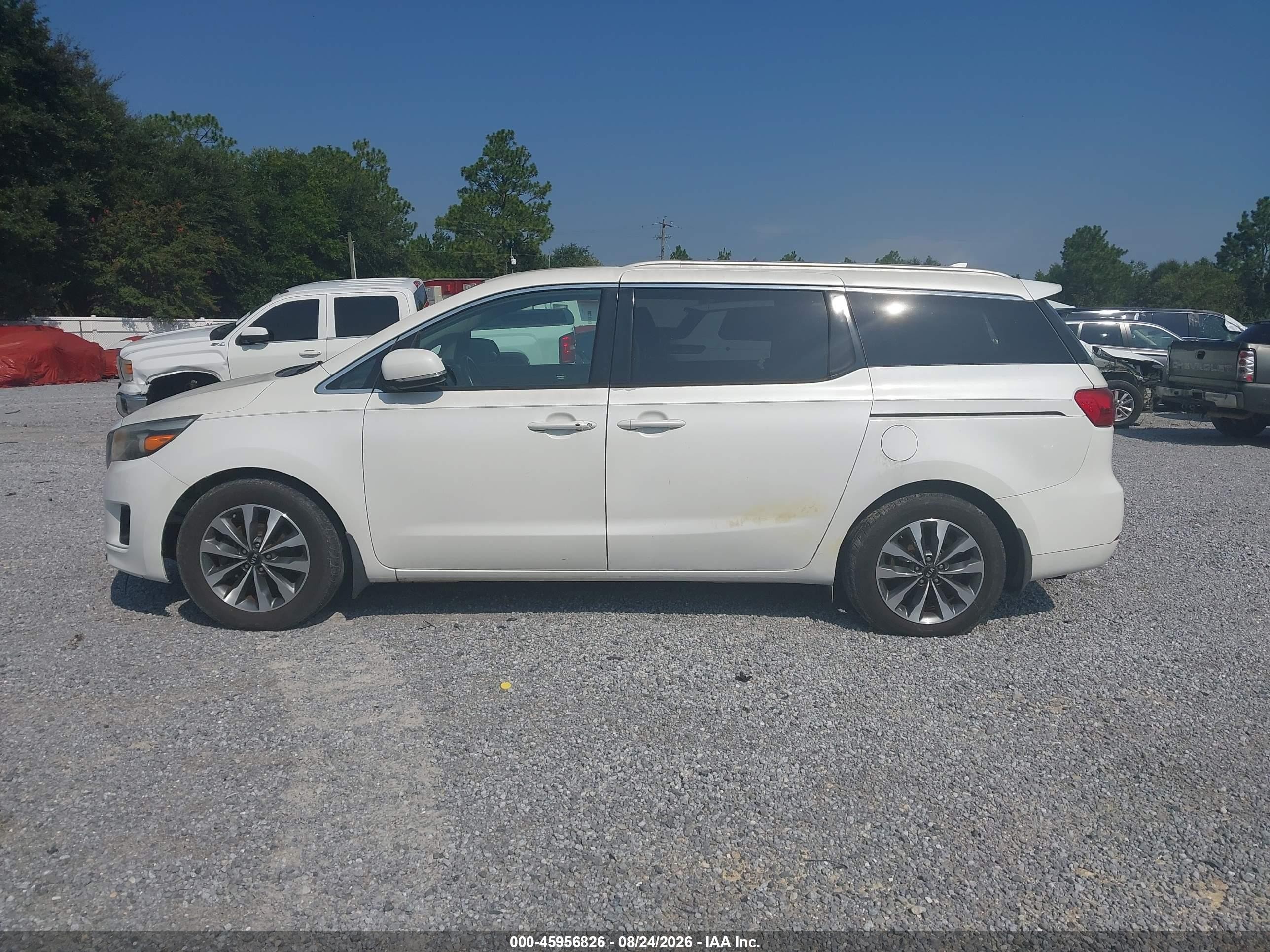 2015 Kia Sedona Sx White vin: KNDMC5C13F6047930