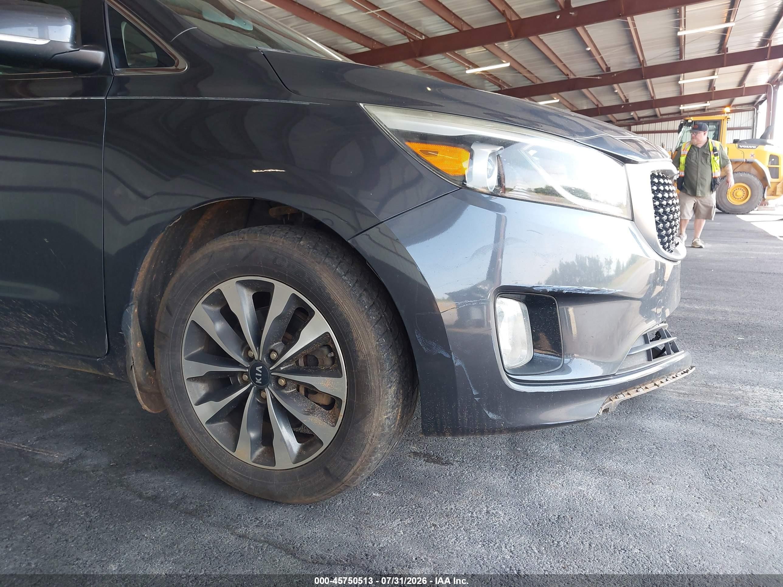 2015 Kia Sedona Sx Gray vin: KNDMC5C14F6039349
