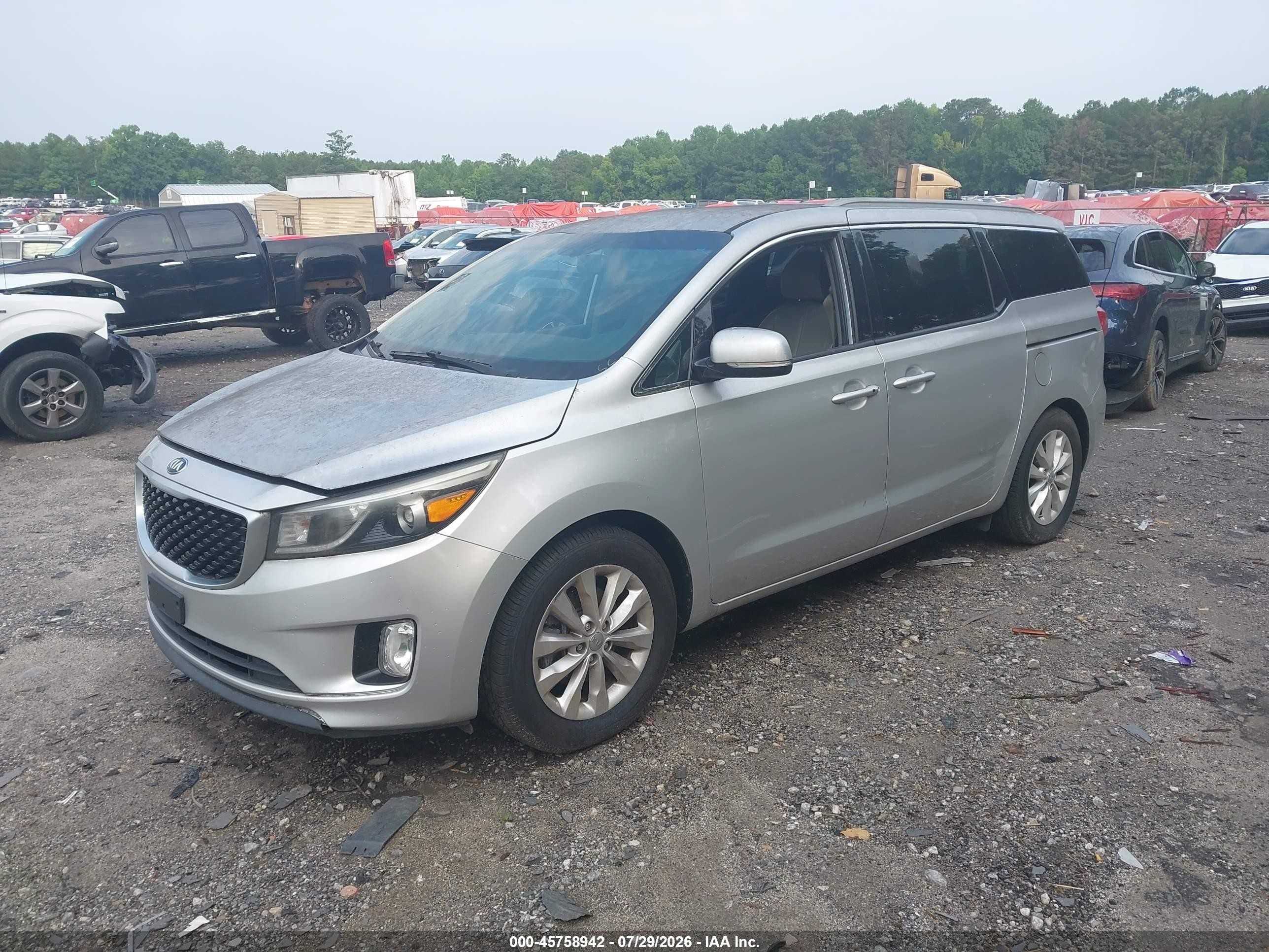 2015 Kia Sedona Ex Silver vin: KNDMC5C15F6021622