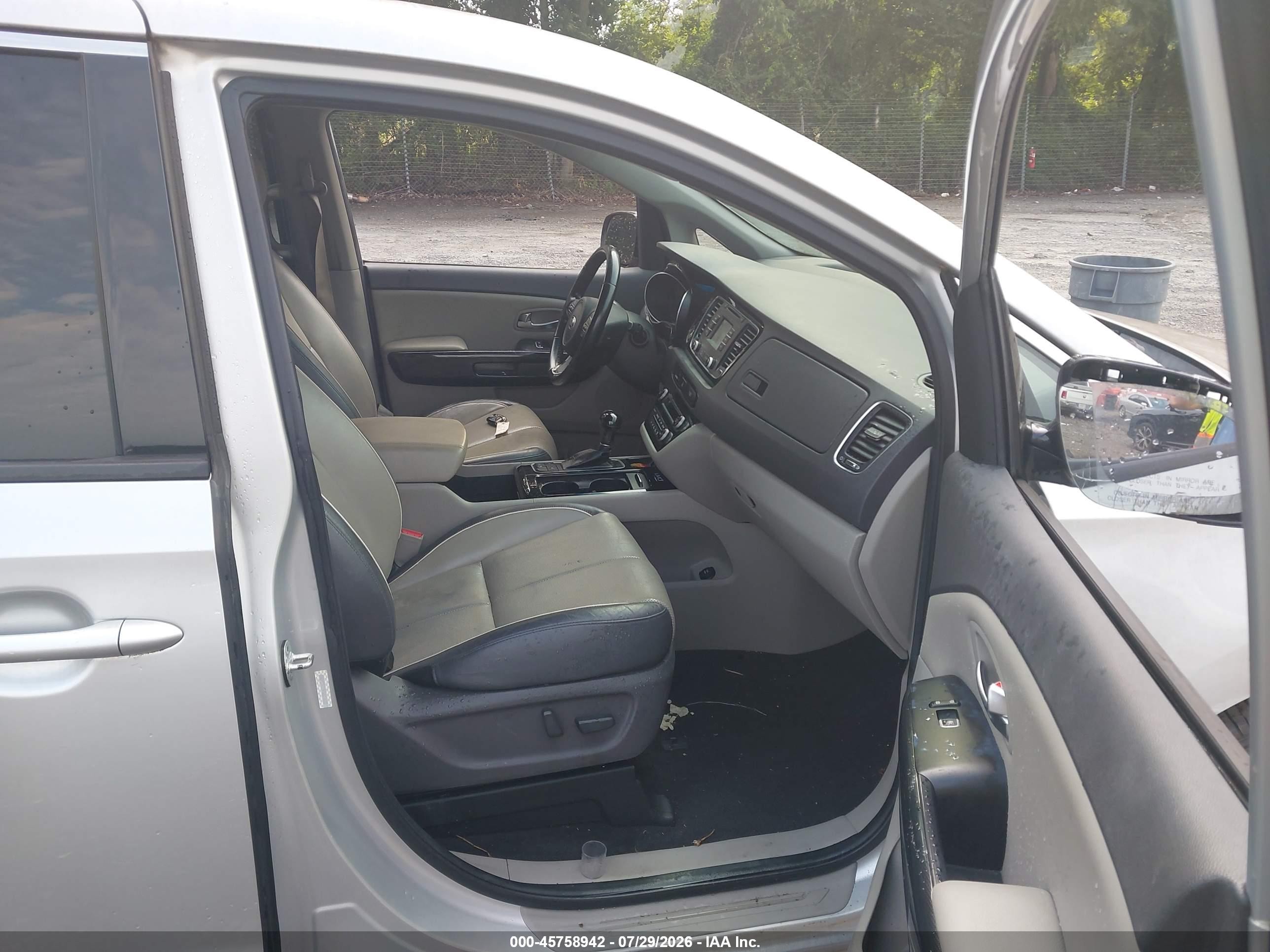 2015 Kia Sedona Ex Silver vin: KNDMC5C15F6021622