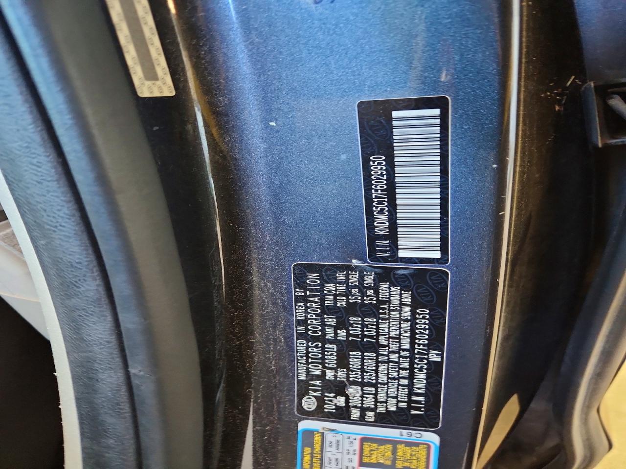 2015 Kia Sedona Sx Gray vin: KNDMC5C17F6029950