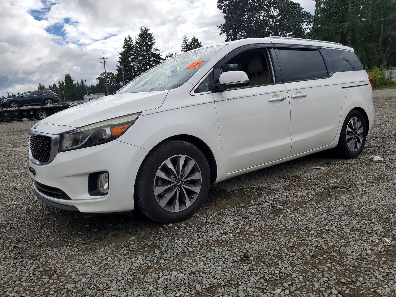 2015 Kia Sedona Sx White vin: KNDMC5C17F6046571