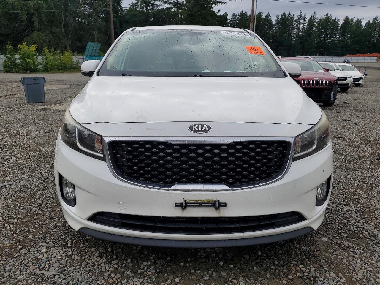 2015 Kia Sedona Sx White vin: KNDMC5C17F6046571