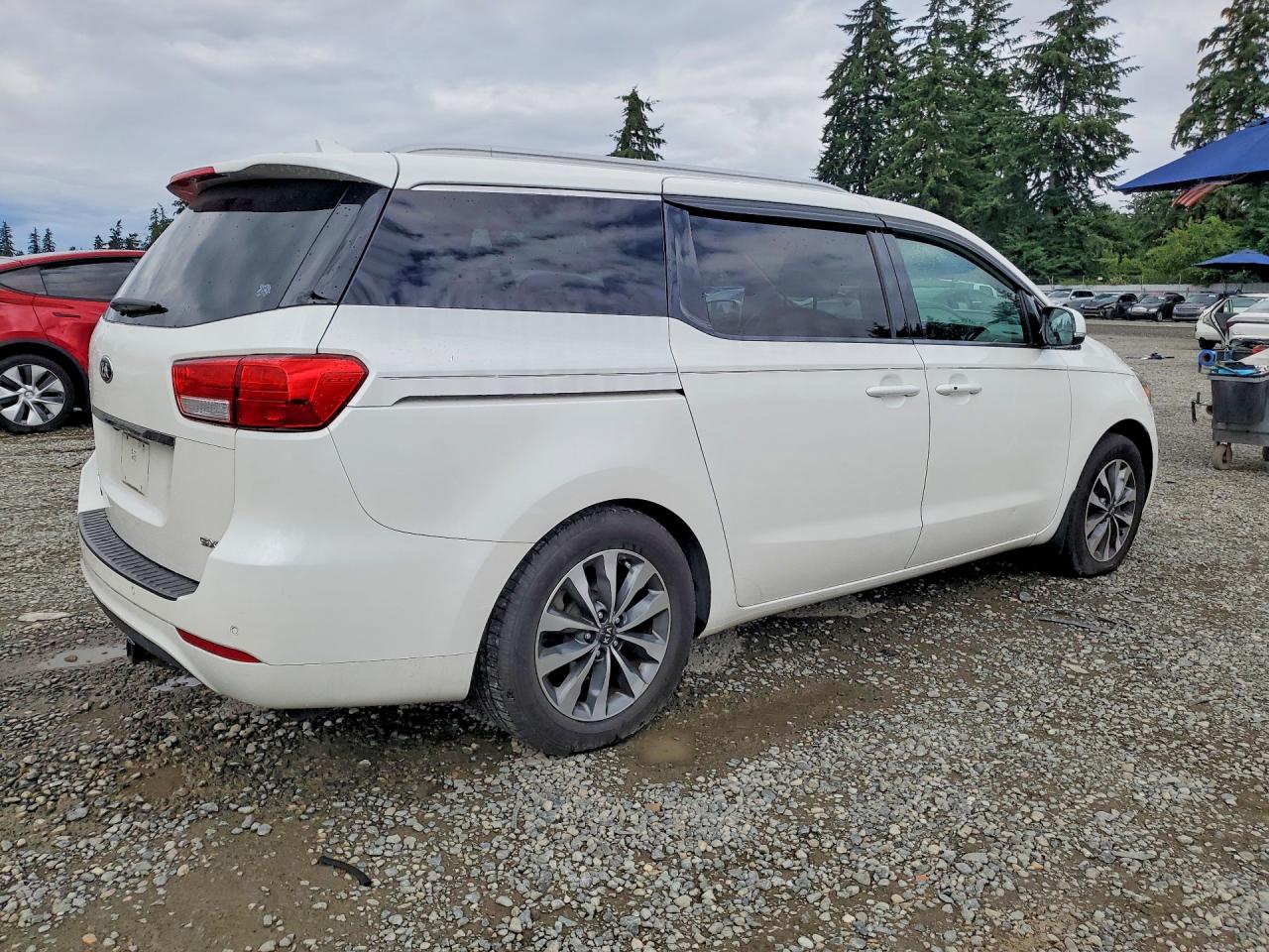 2015 Kia Sedona Sx White vin: KNDMC5C17F6046571