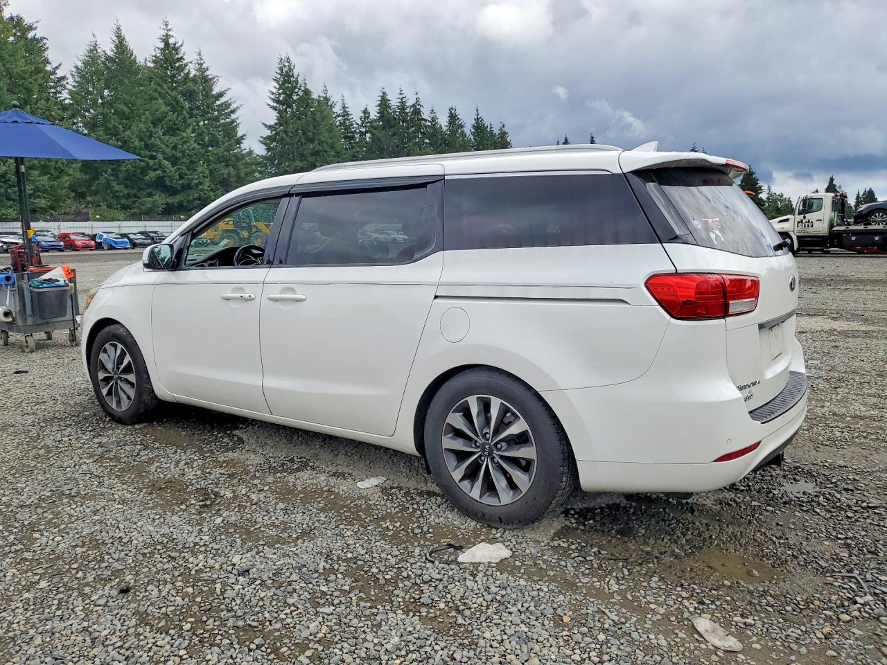 2015 Kia Sedona Sx White vin: KNDMC5C17F6046571