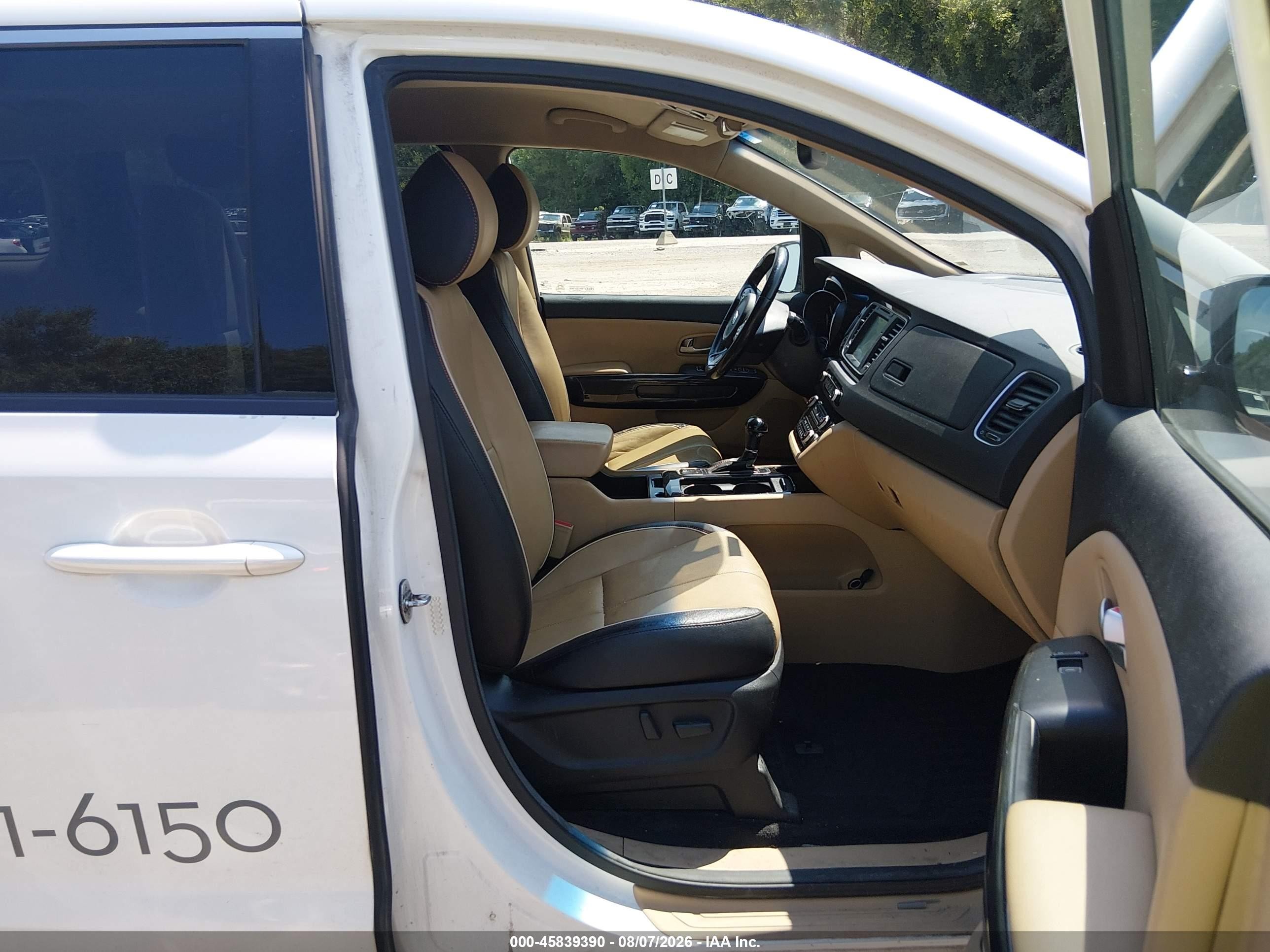 2015 Kia Sedona Sx White vin: KNDMC5C18F6032761