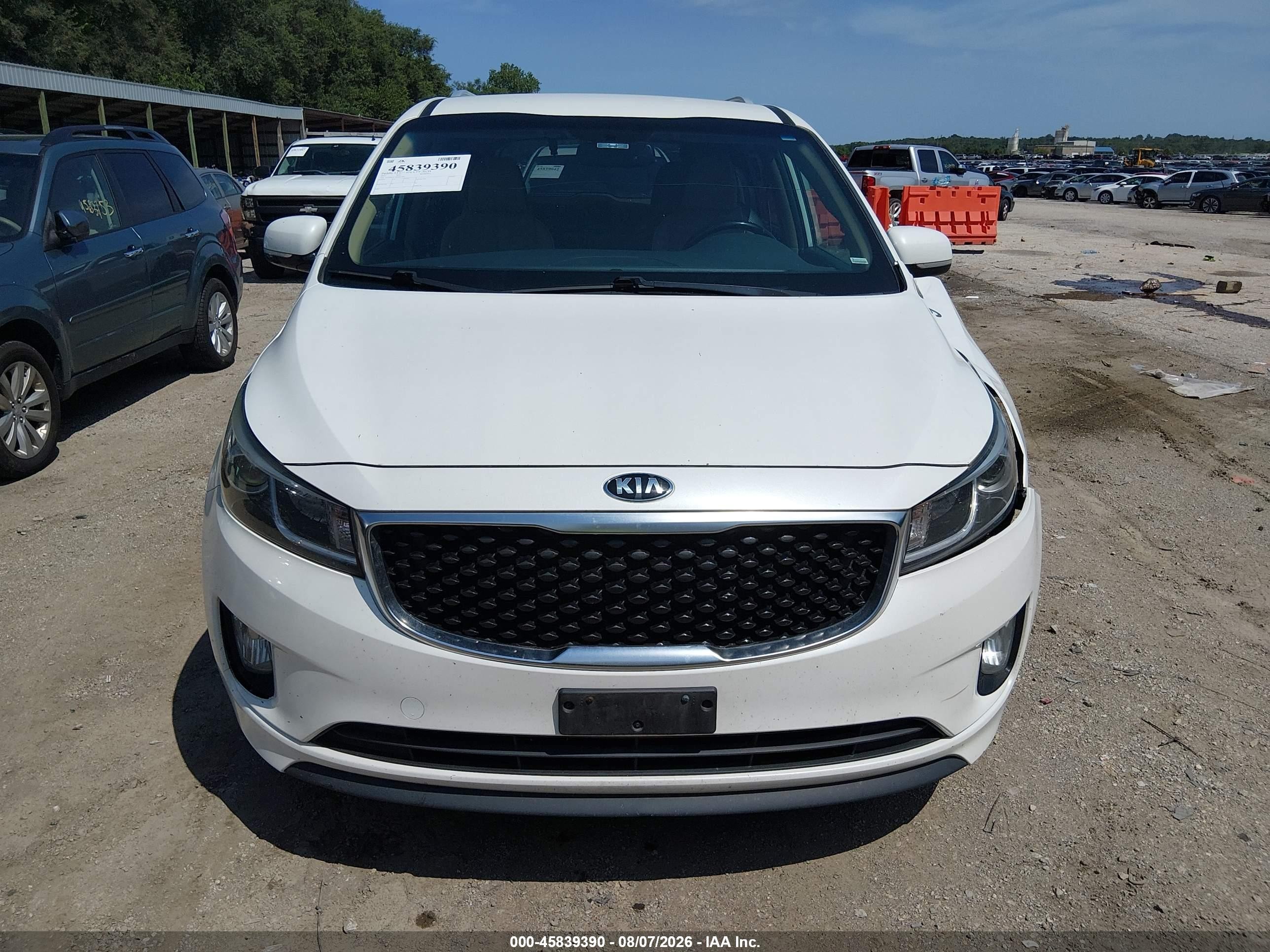 2015 Kia Sedona Sx White vin: KNDMC5C18F6032761